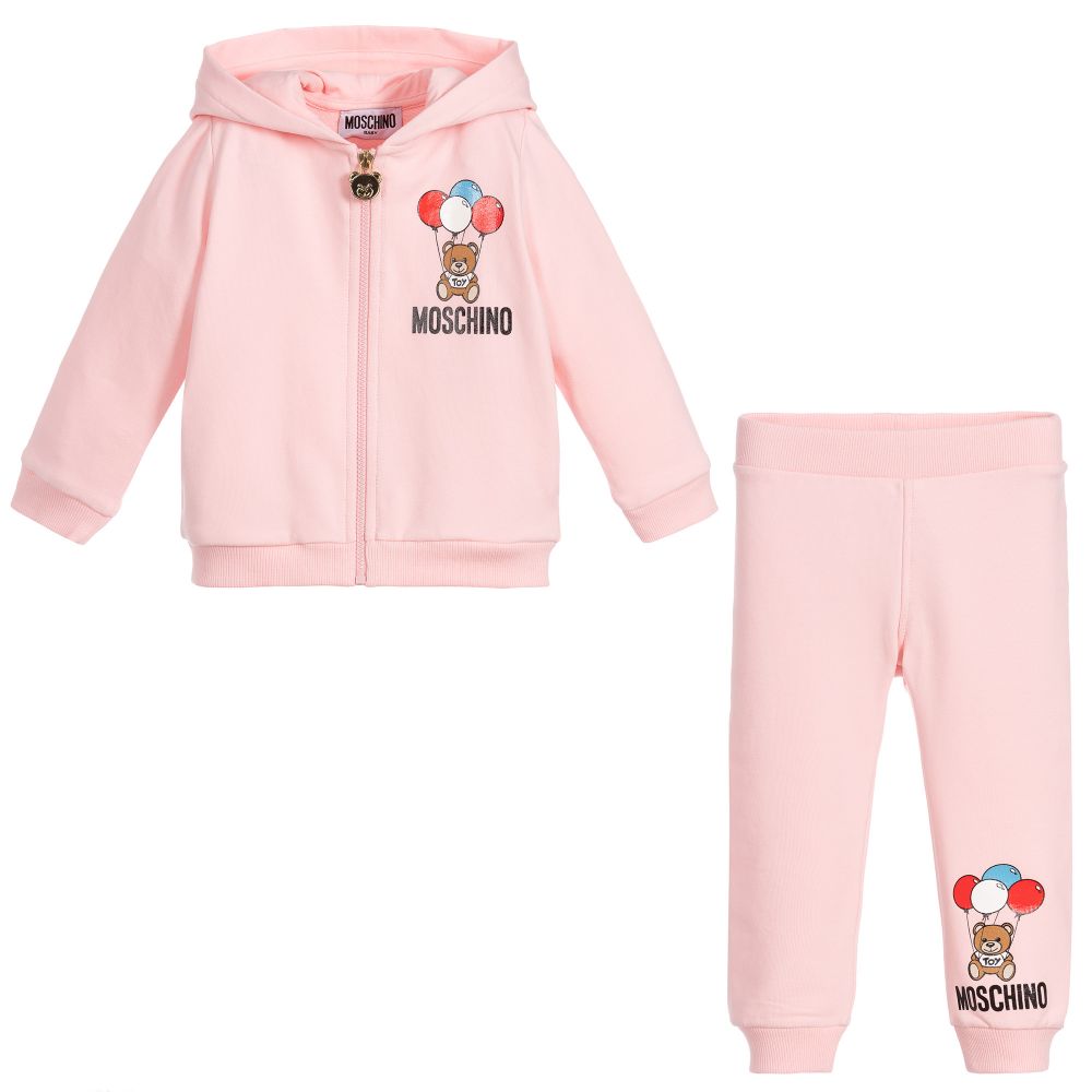 Baby Girls Pink Logo Cotton Set