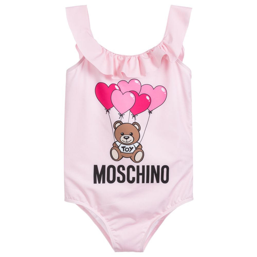Girls Pink Logo Swimsuit