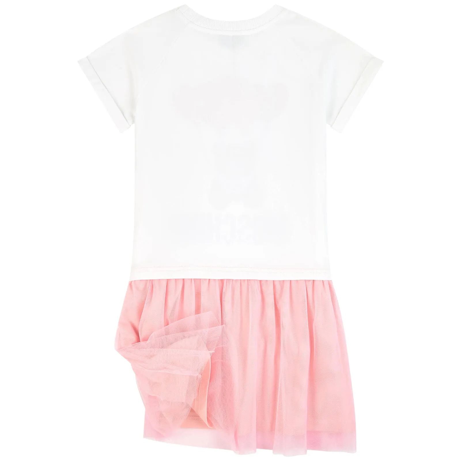 Girls White & Pink Logo Dress