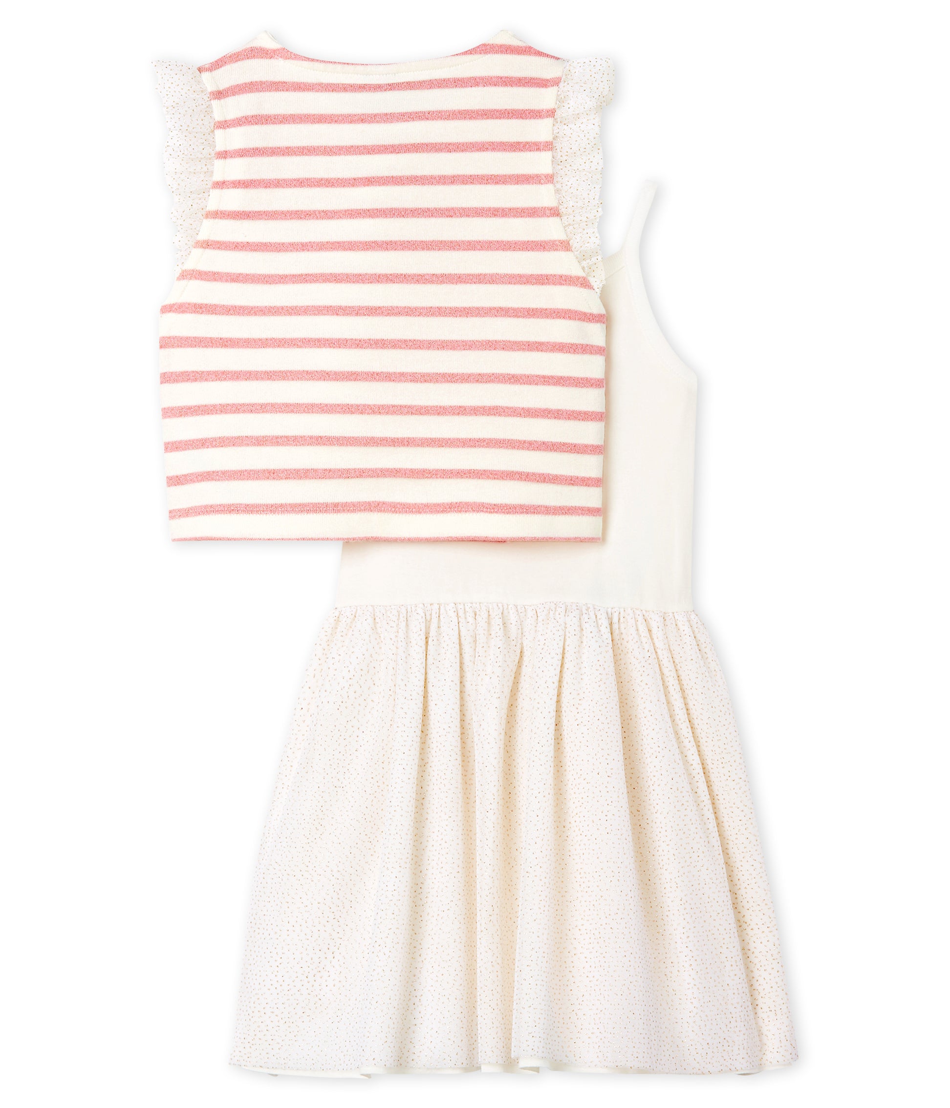 Girls Rice & White Striped Dress