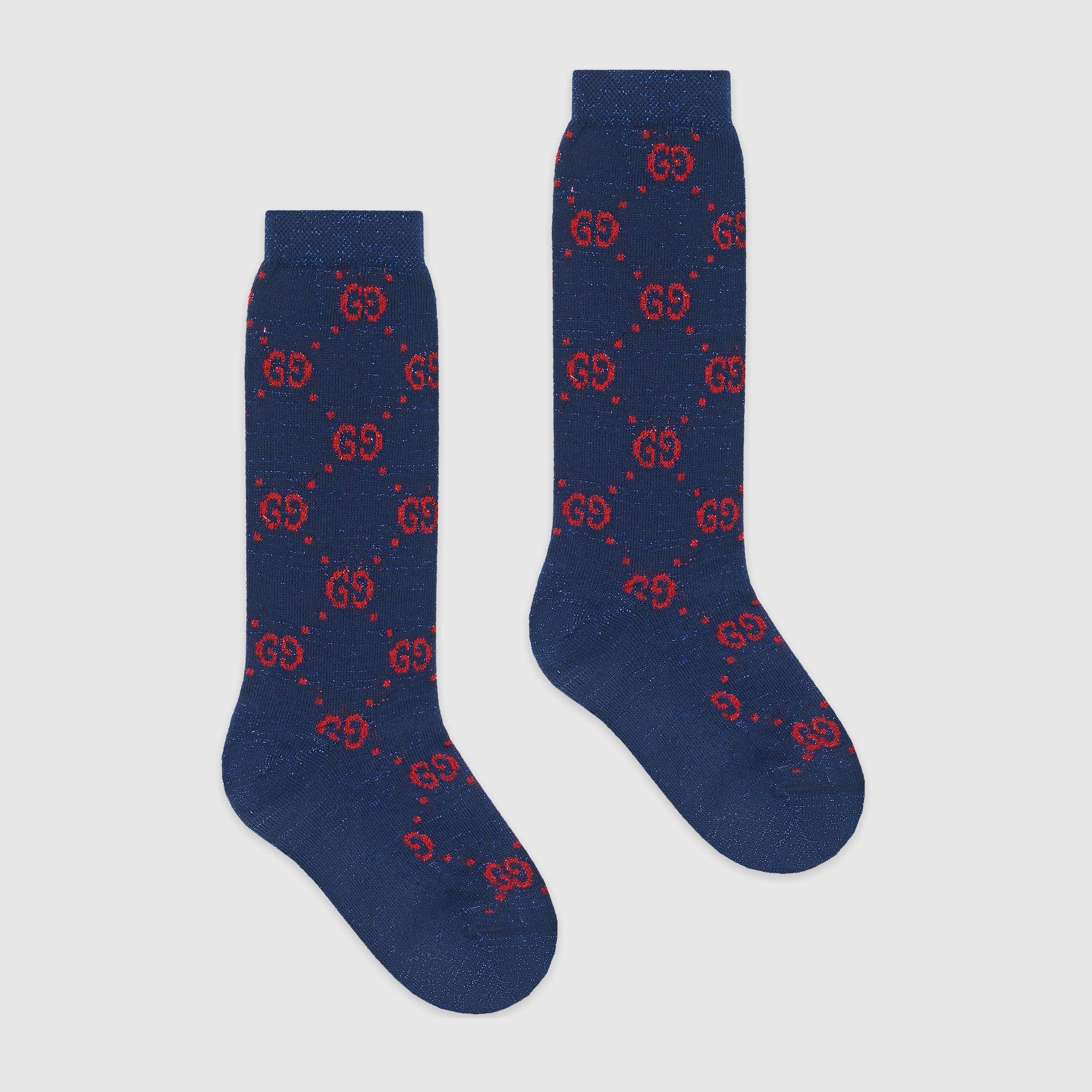 Girls & Boys Sapphire & Red Cotton Socks