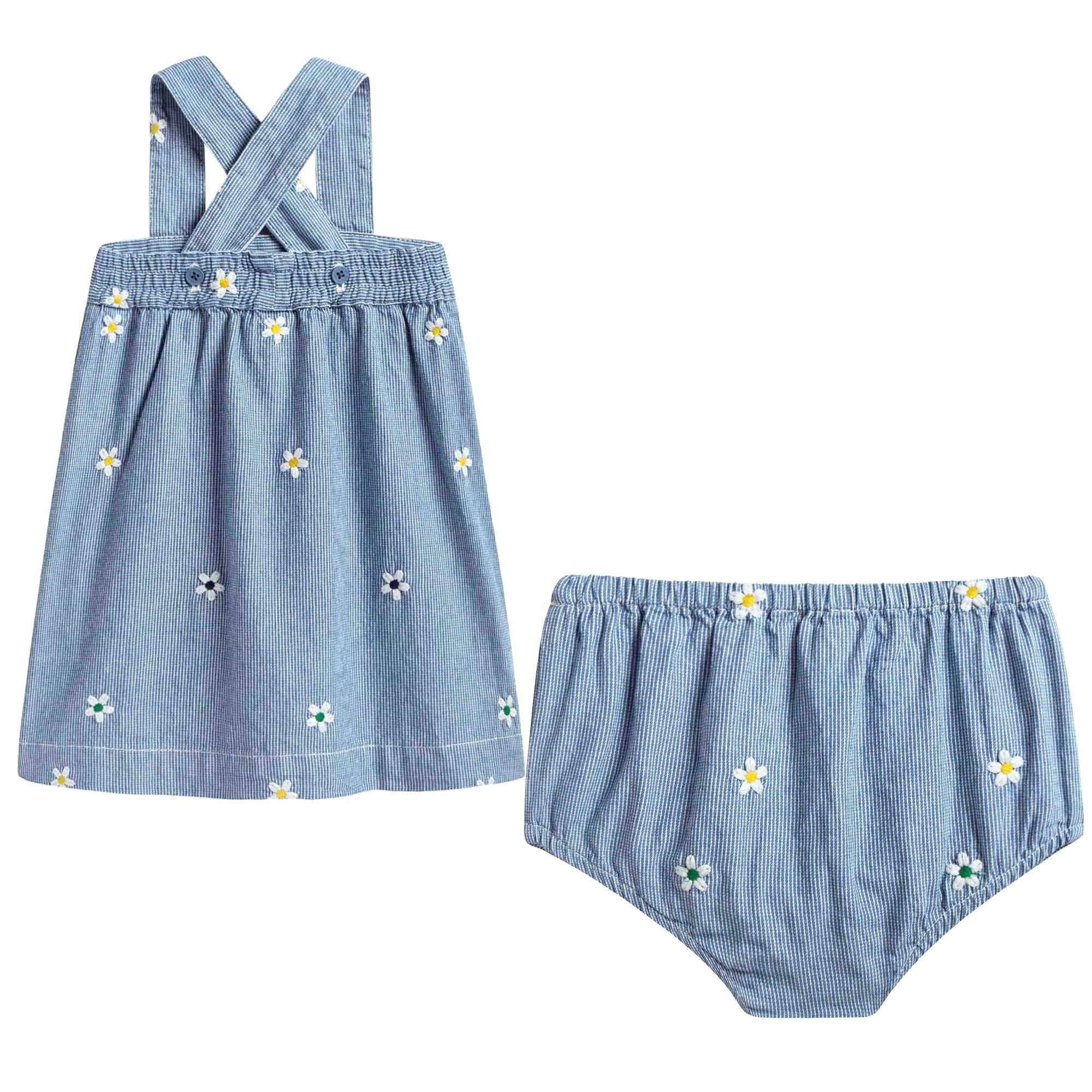 Baby Girls Blue Striped Sun Dress