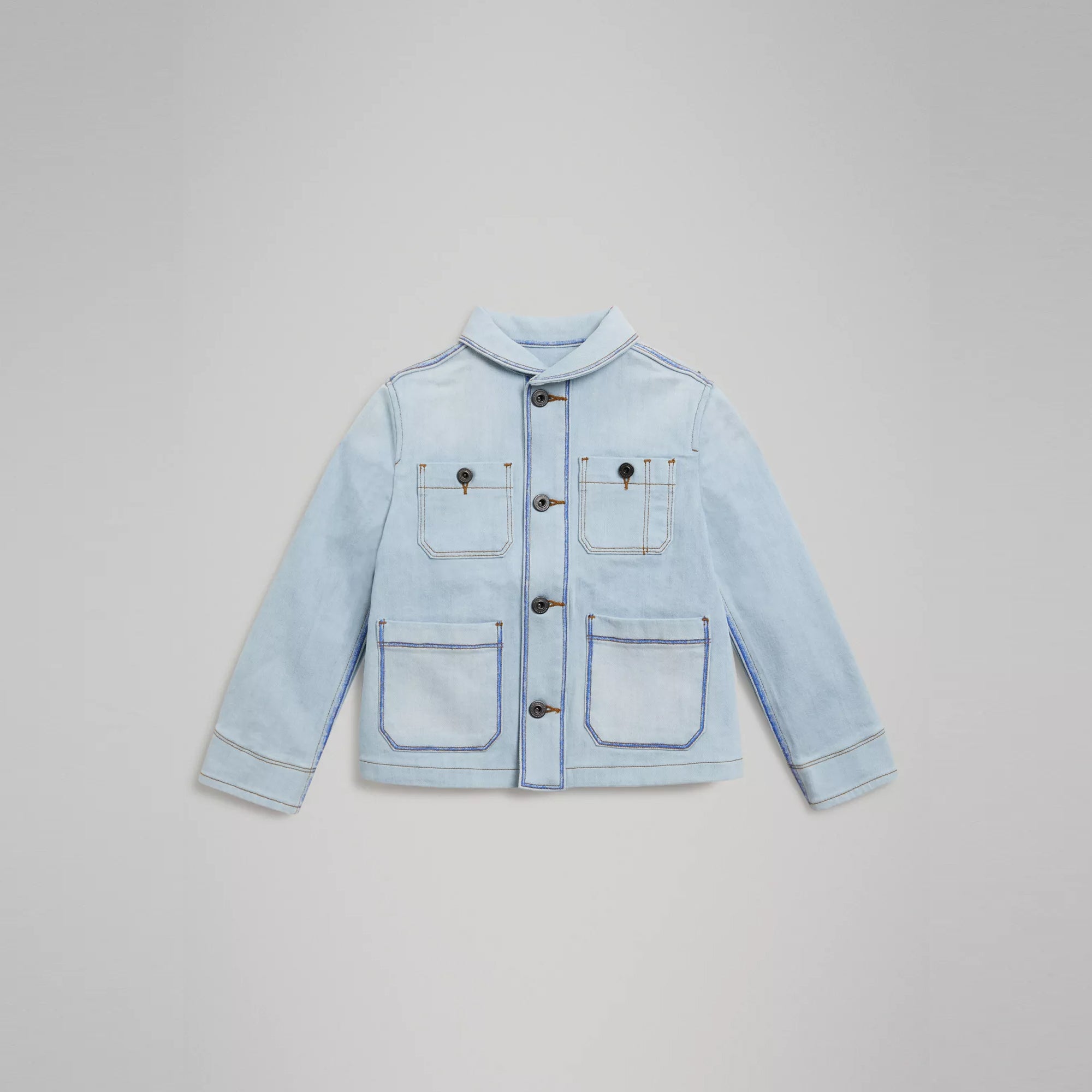 Girls Light Blue Cotton Jacket