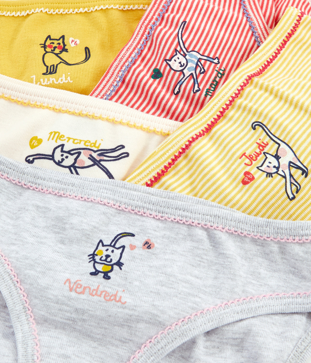 Lots de sous-vêtements en coton multicolores pour filles