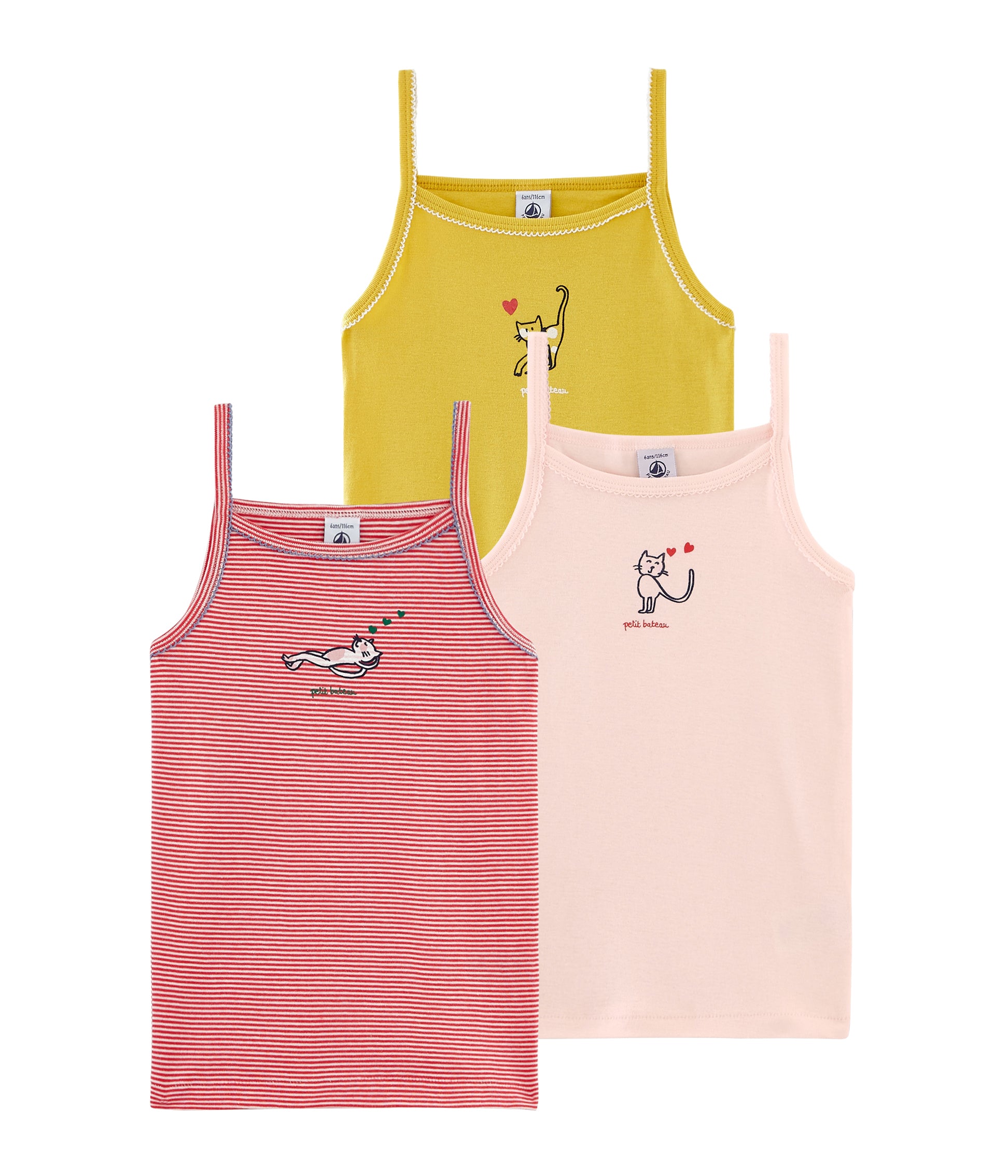 Girls Multicolor Cotton Vest Sets