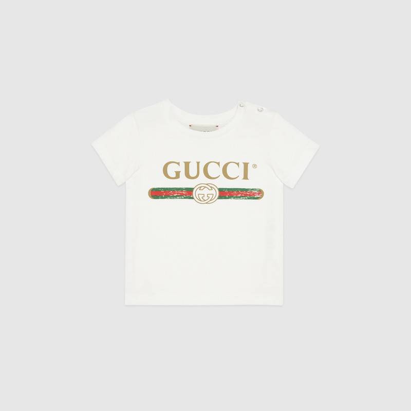 Baby White Logo Cotton T-shirt