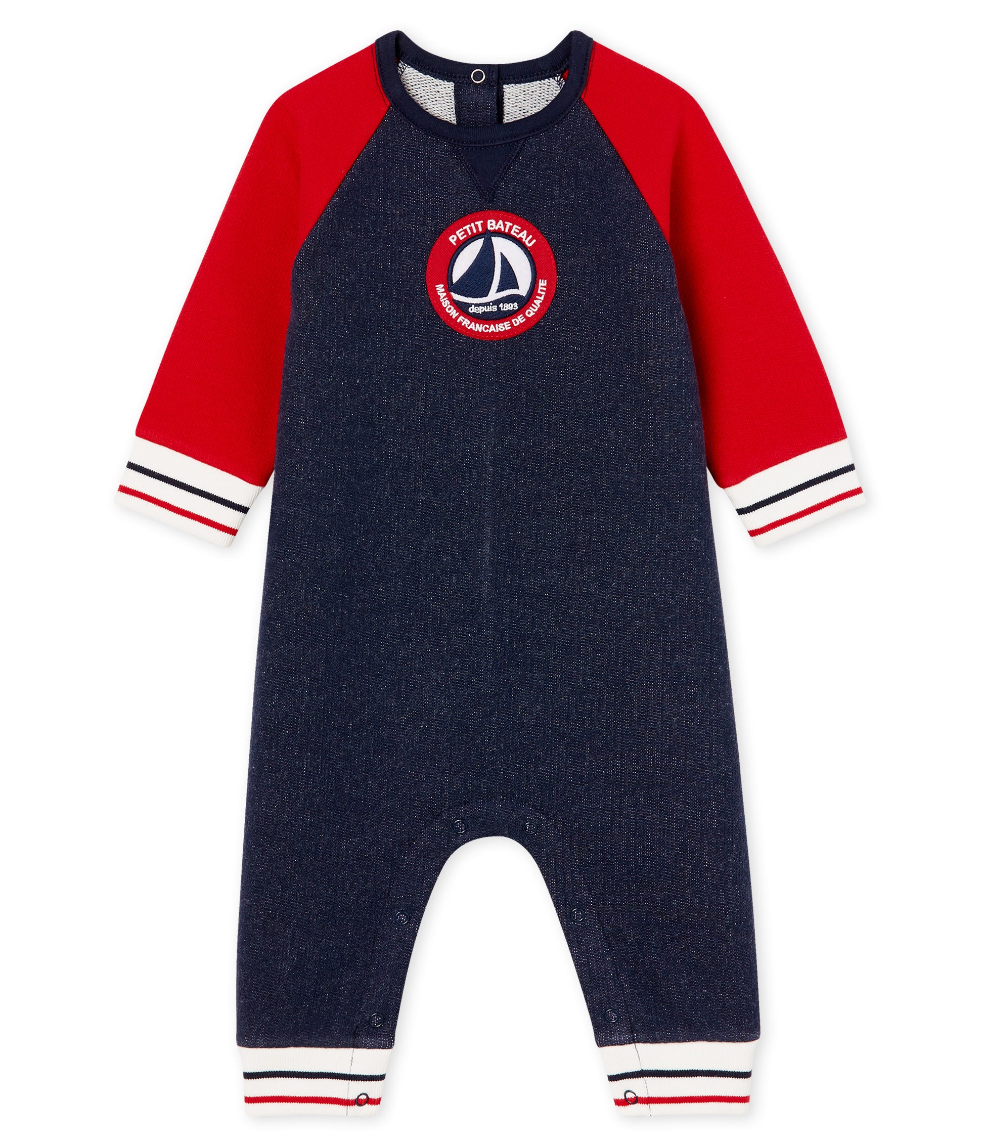 Baby Girls Blue Cotton Babysuit
