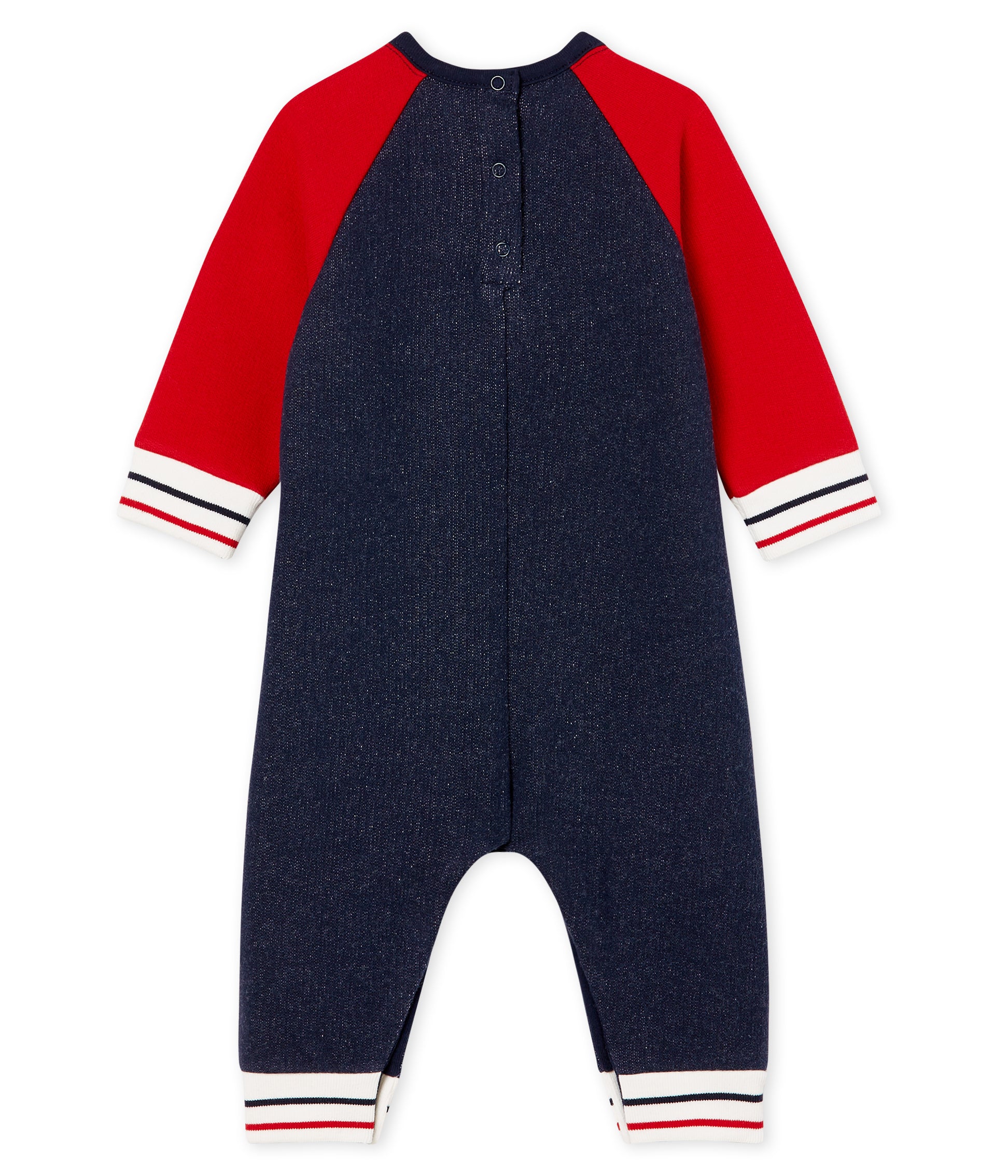 Baby Girls Blue Cotton Babysuit