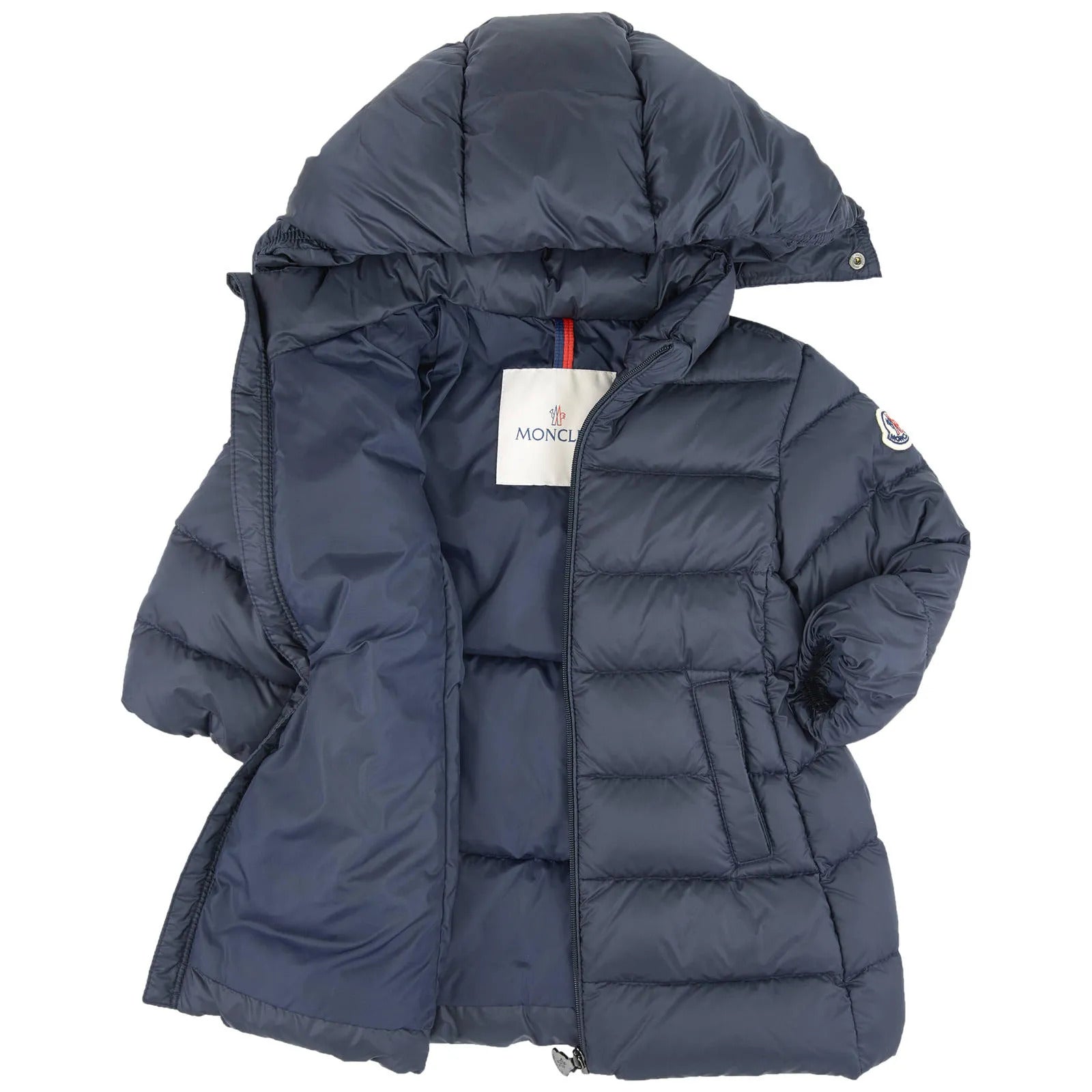 Baby Girls Navy "MAJEURE" Padded Down Long Coat