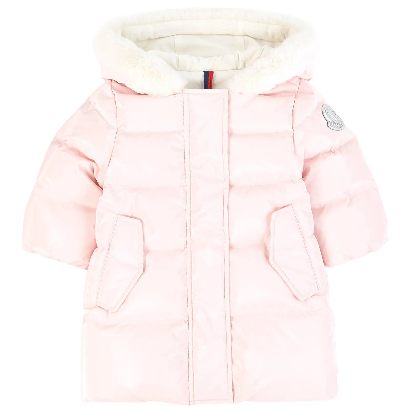 Baby Girls Bright Pink Padded Down Long Parka Coat
