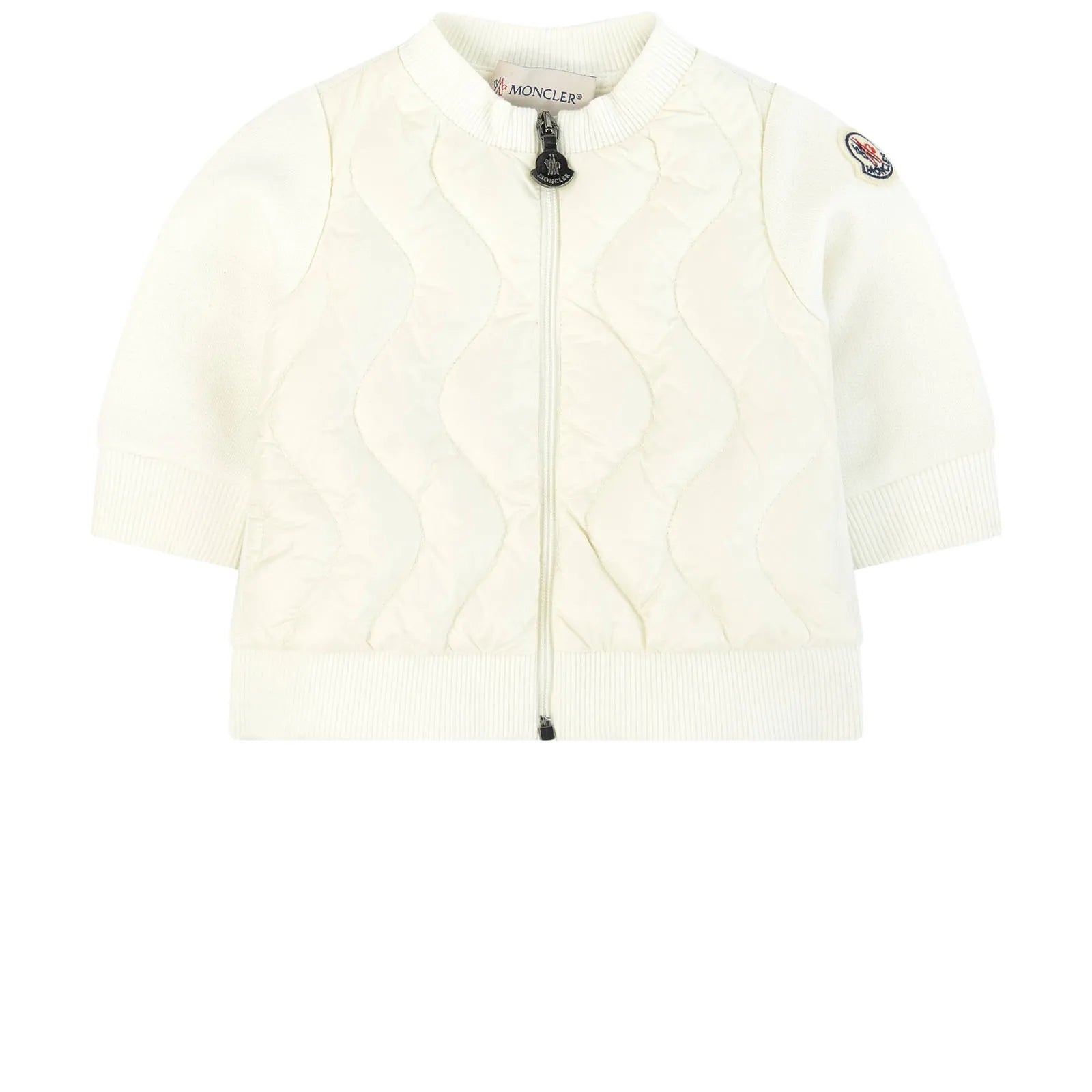 Baby Girls White Padded Down Sweatshirt