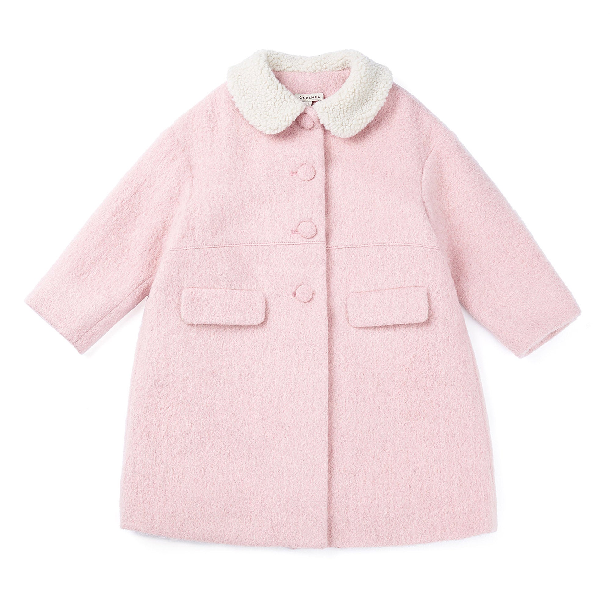 Girls Pink Wool Coat