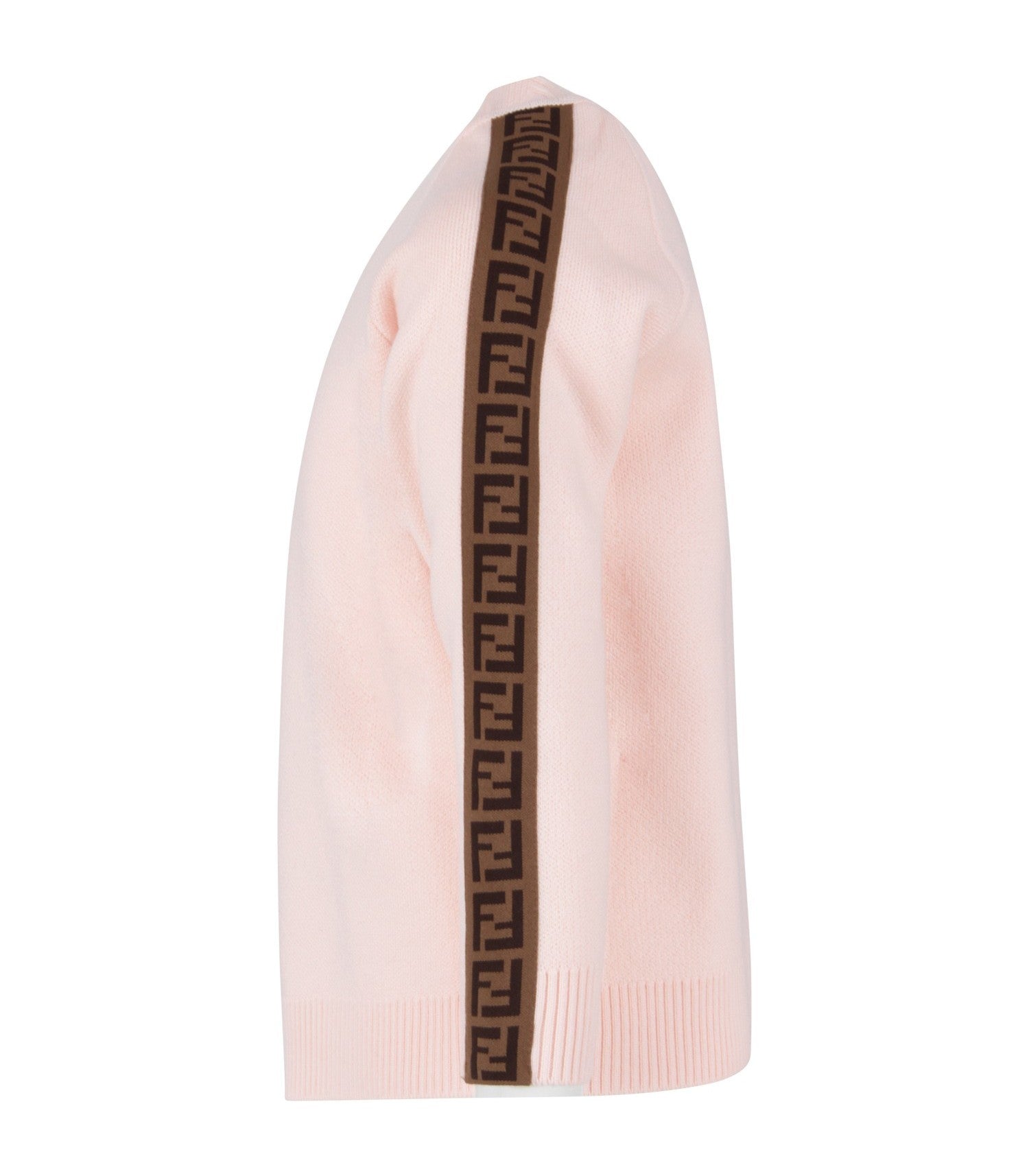 Girls Light Pink FF Virgin Wool Jumper