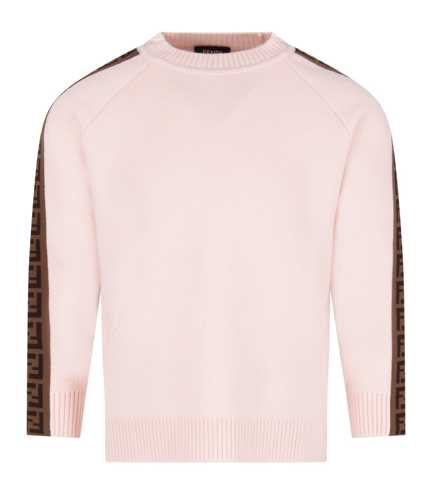 Girls Light Pink FF Virgin Wool Jumper