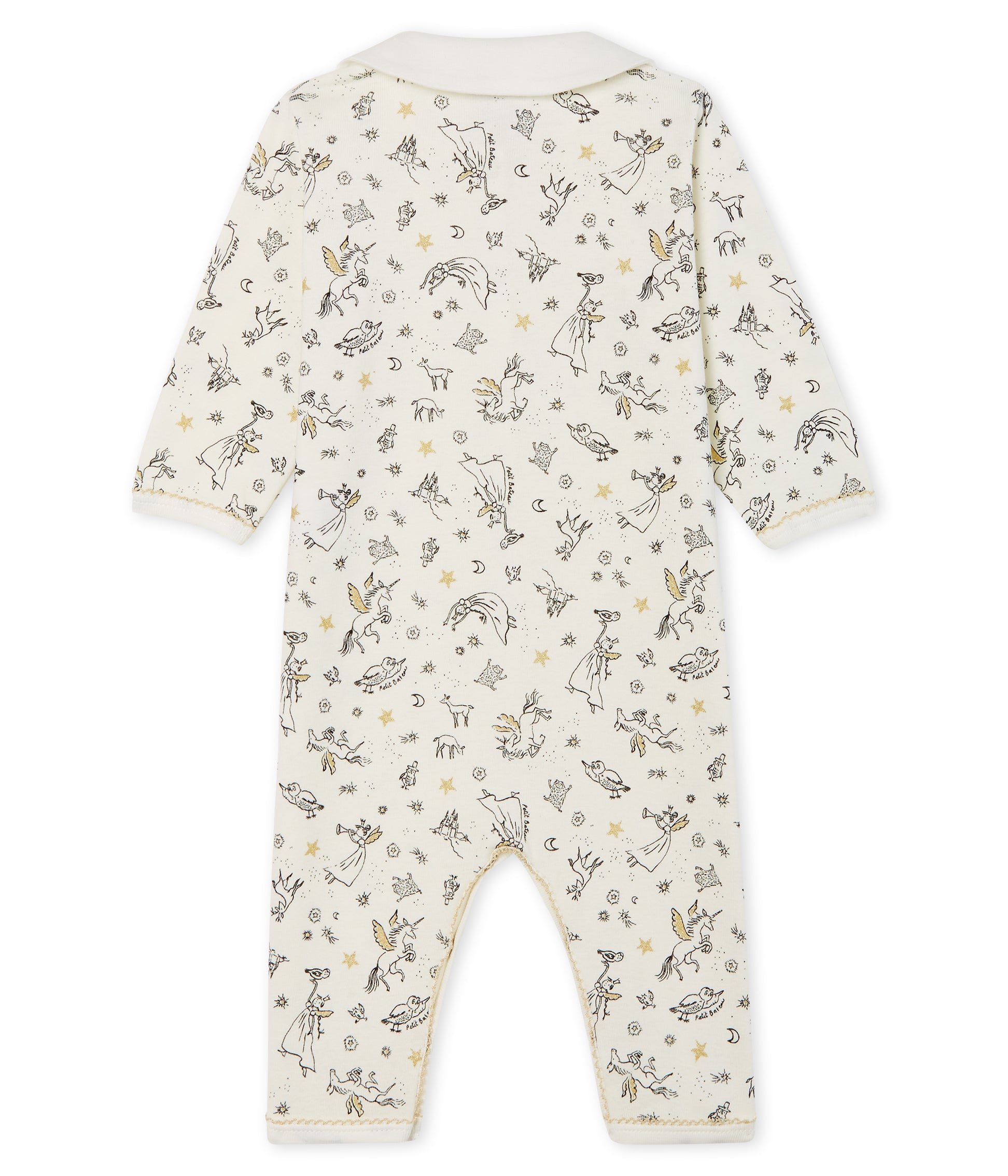 Baby Girls White Printing Cotton Babysuit