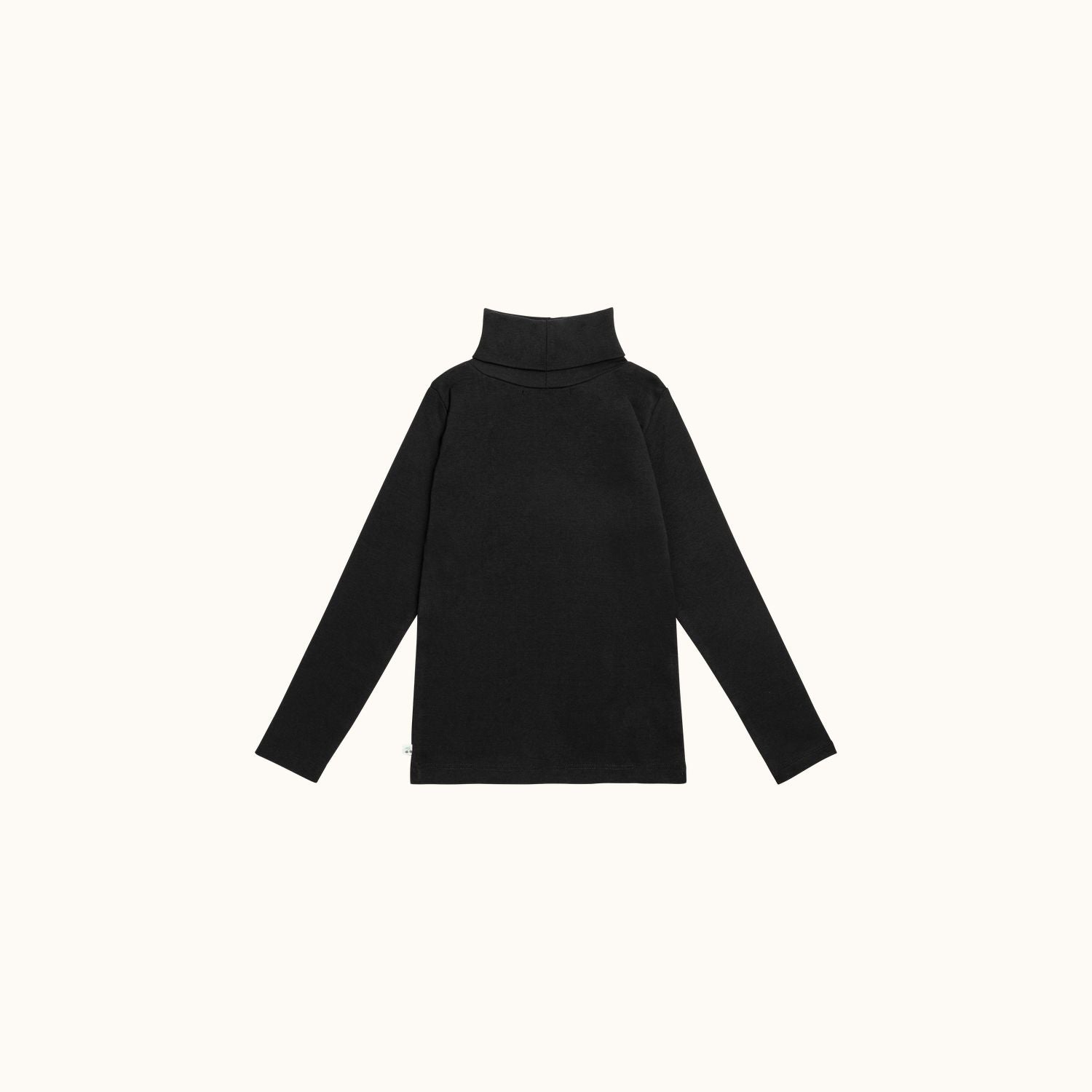Girls Black Cotton Turtleneck