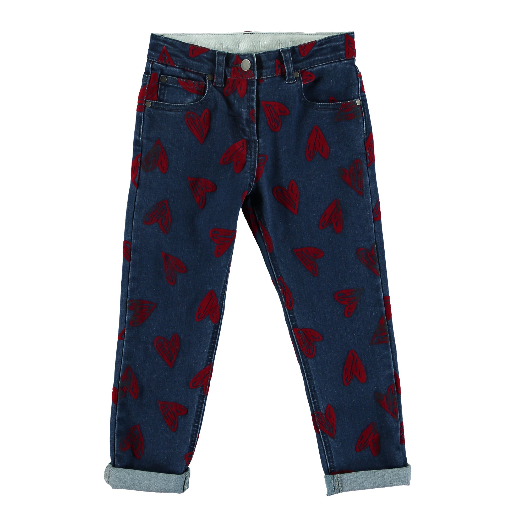 Girls Denim "Love" Cotton Trousers