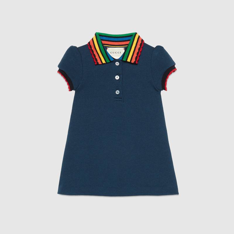 Baby Girls Navy Blue Cotton Dress