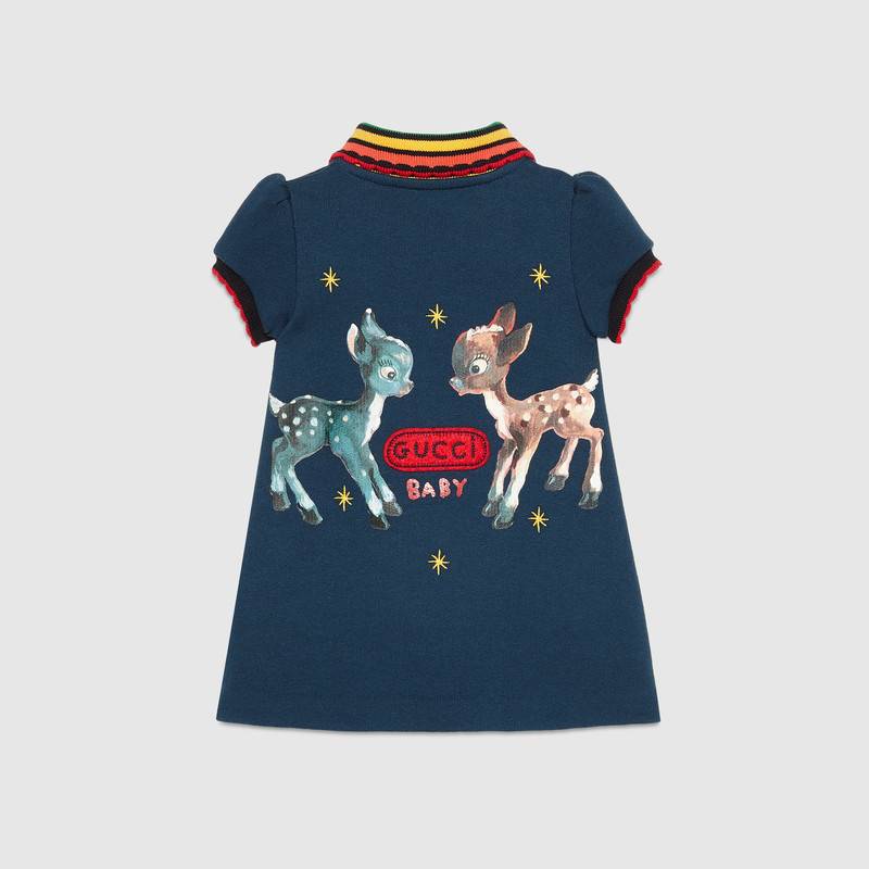 Baby Girls Navy Blue Cotton Dress