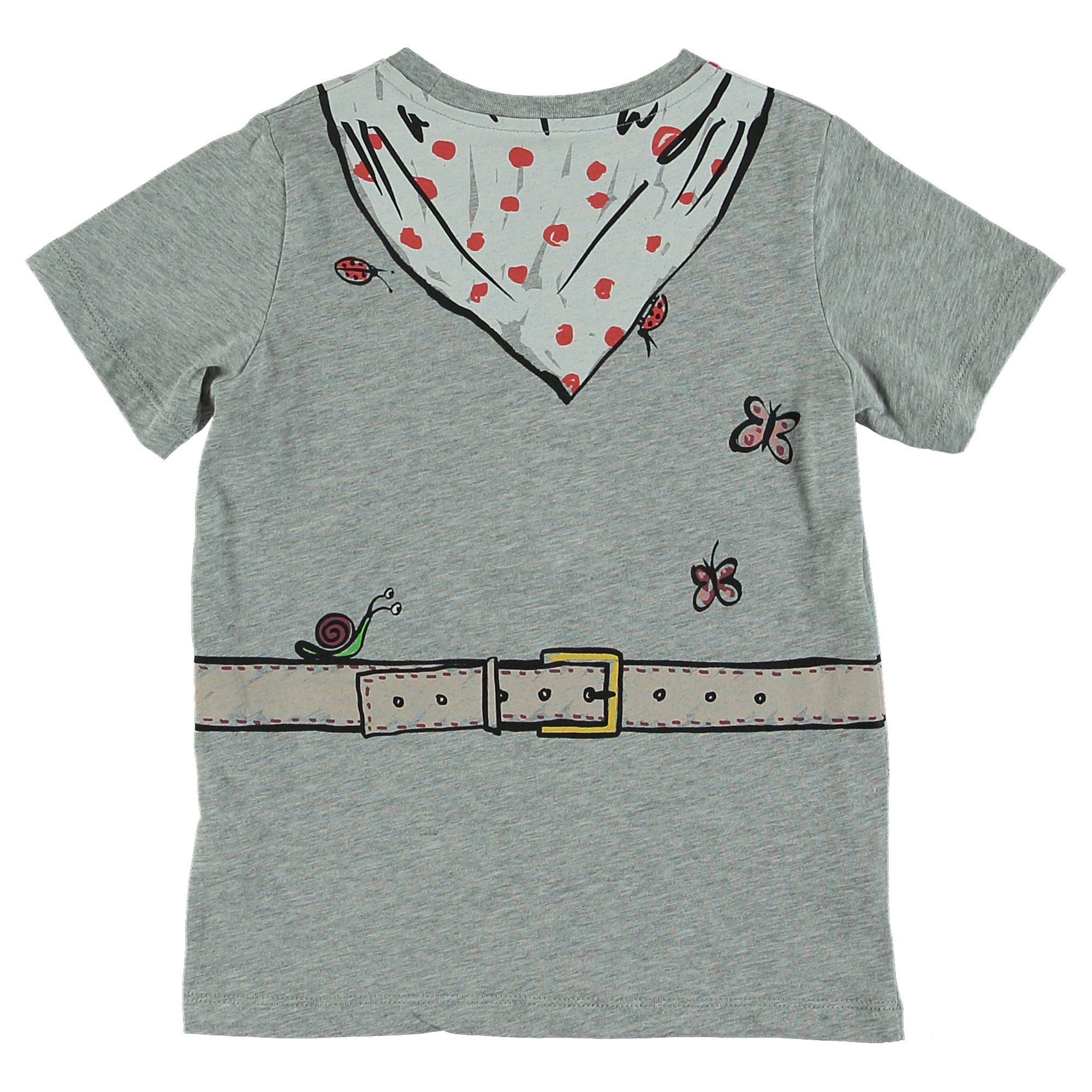 Girls Grey Printed Cotton T-shirt