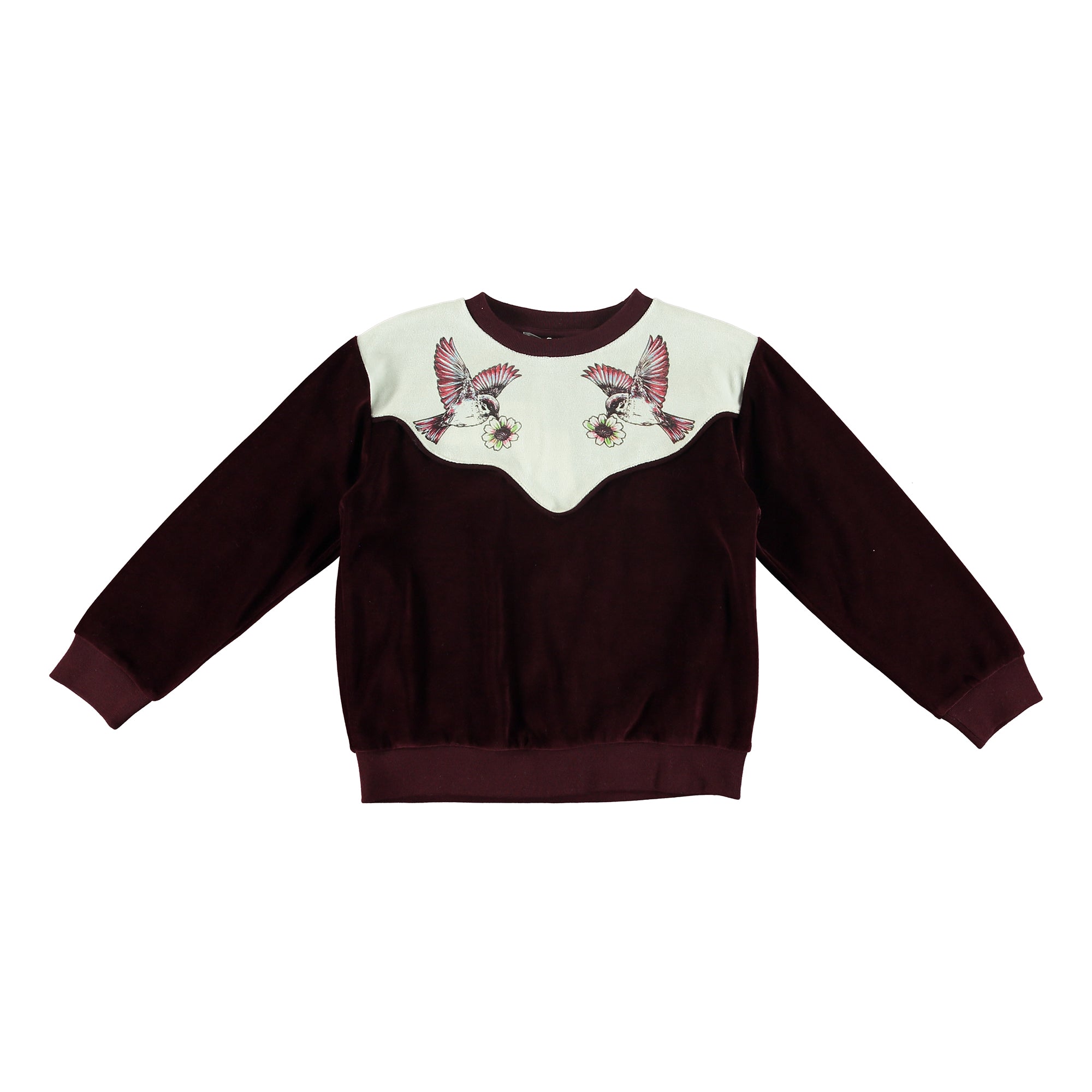 Girls Burgundy Cotton Sweatshirt