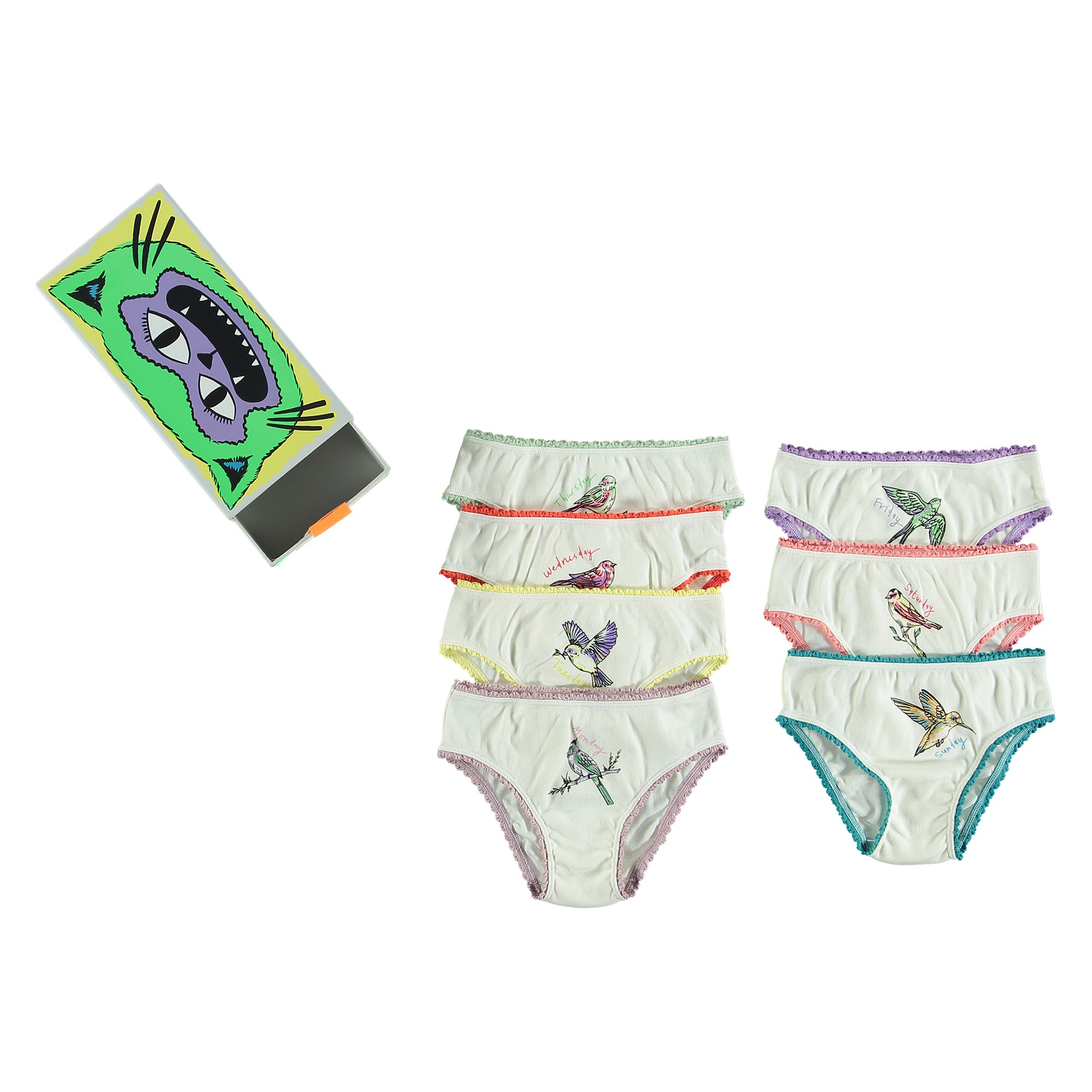 Girls White Cotton Underwear 7 Pack Gift Set