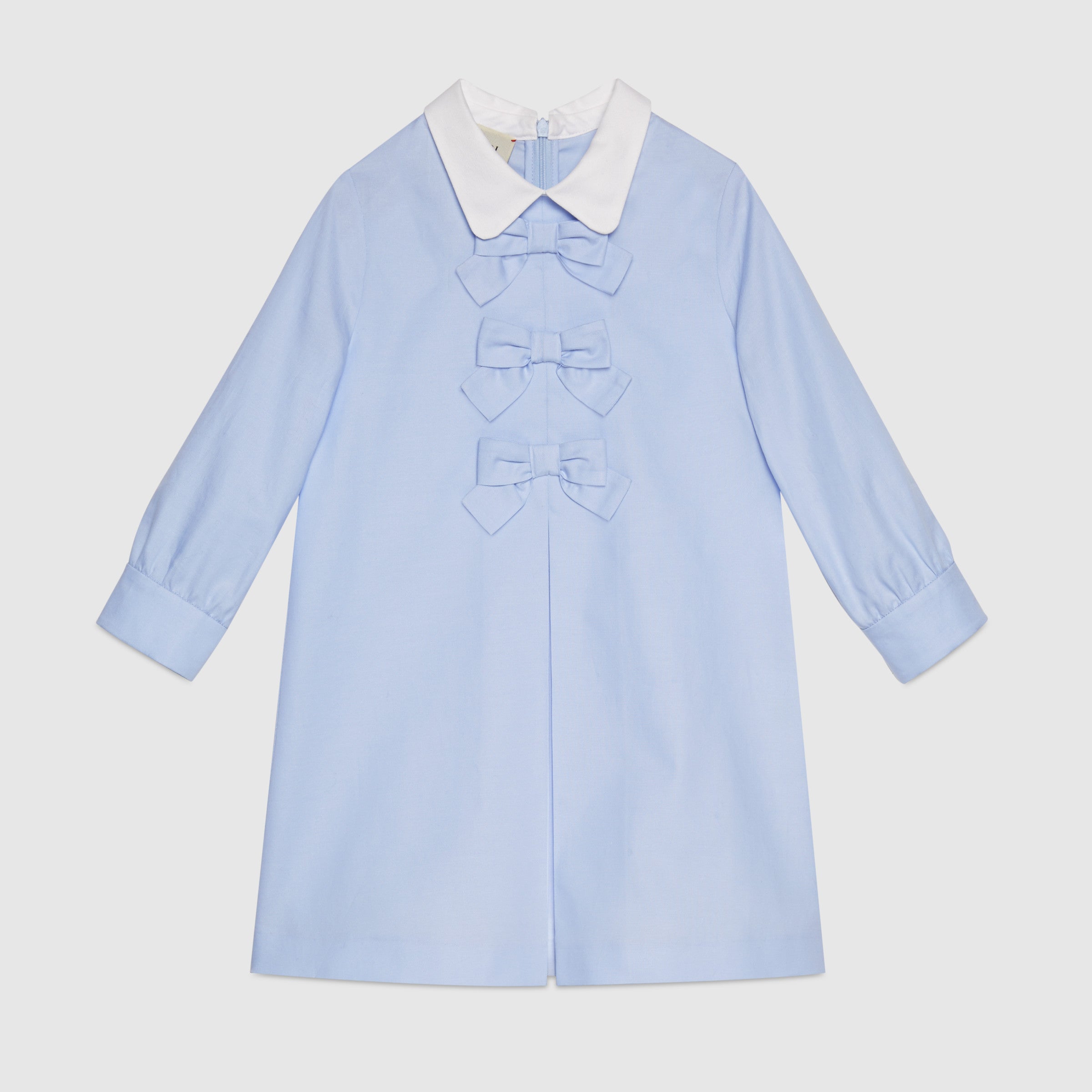 Girls Light Blue & White Cotton Dress