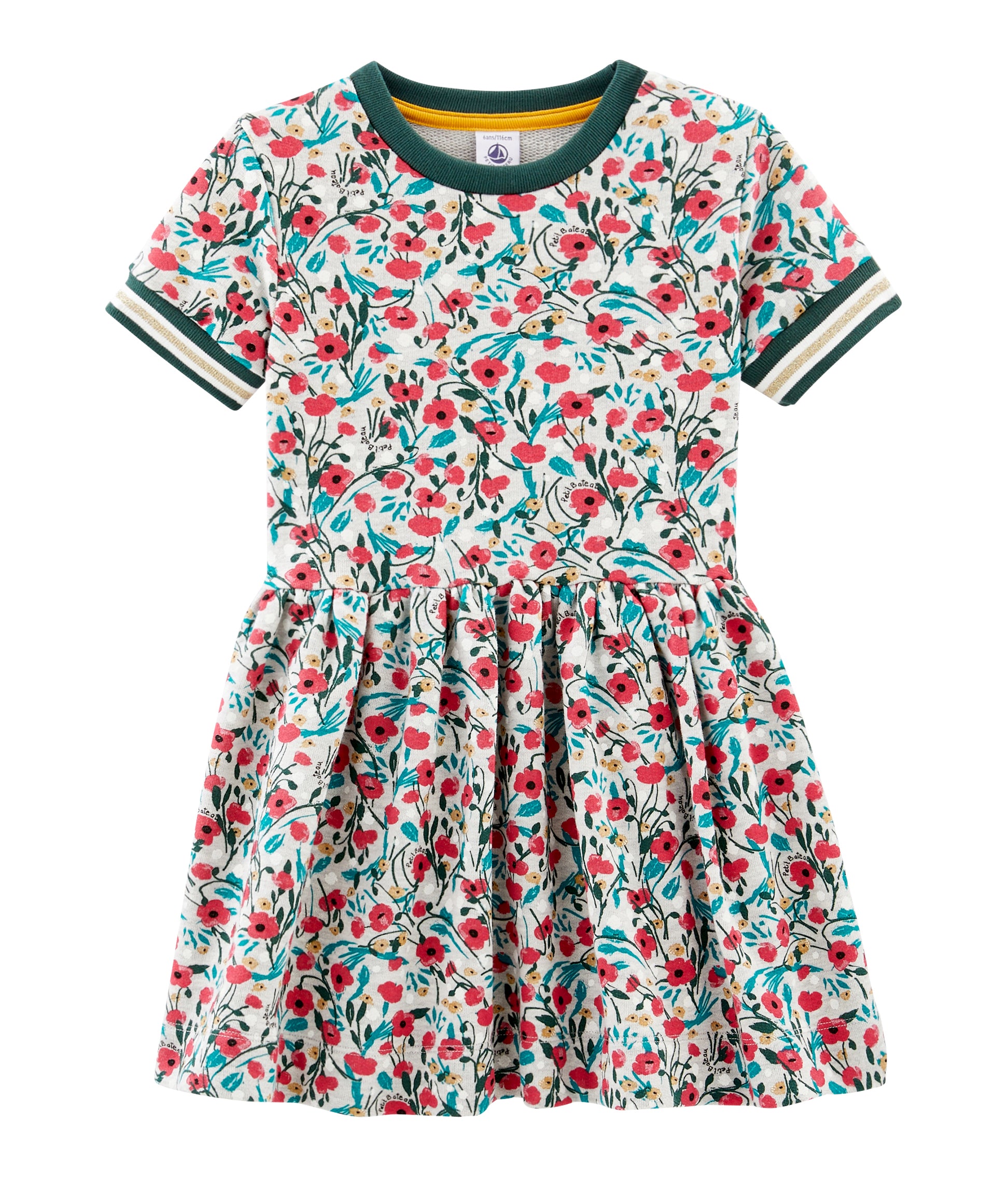 Girls Multicolor Floral Cotton Dress