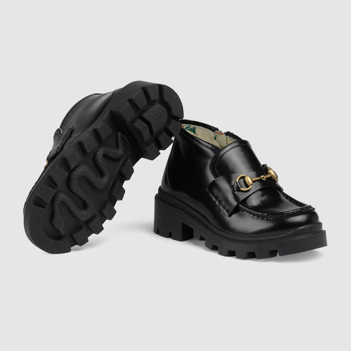Bottines noires en cuir de veau pour filles