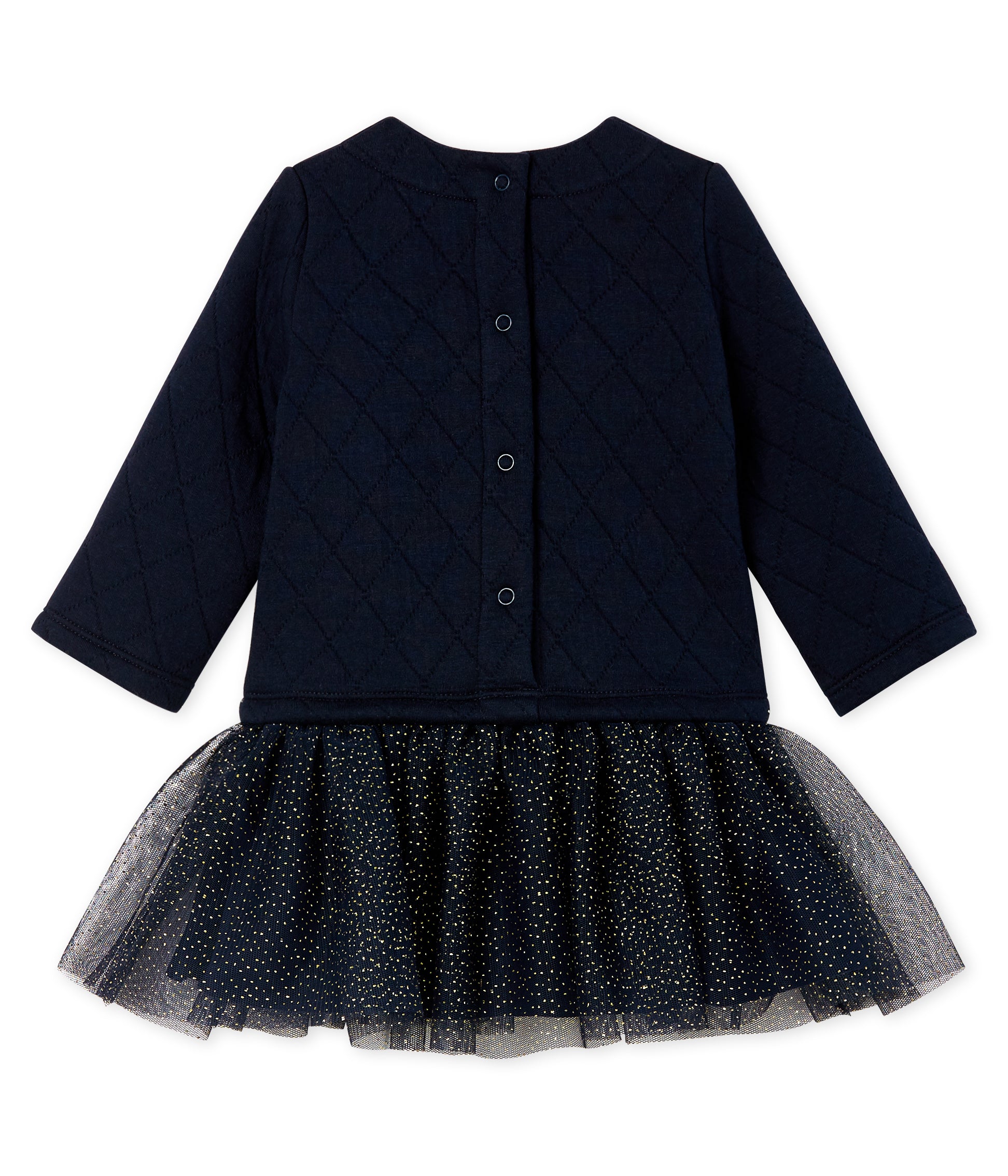 Baby Girls Dark Blue Cotton Dress