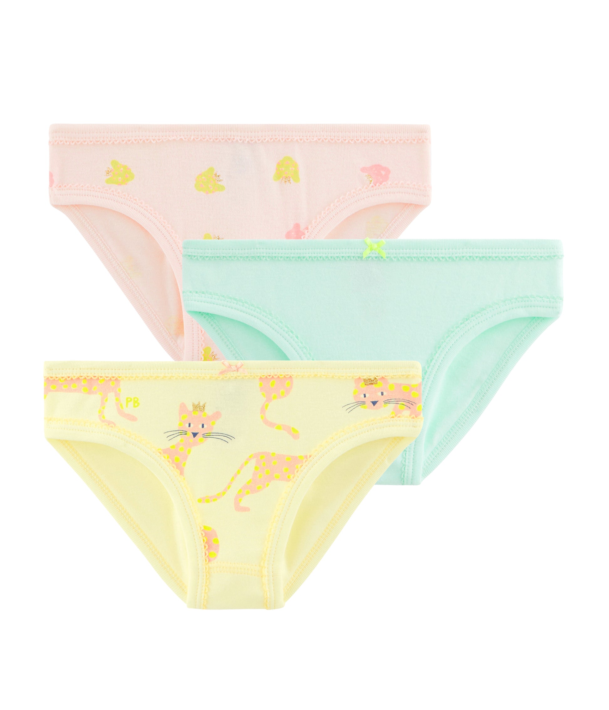 Girls Multicolor Cotton Underwear Set(3 Pack)