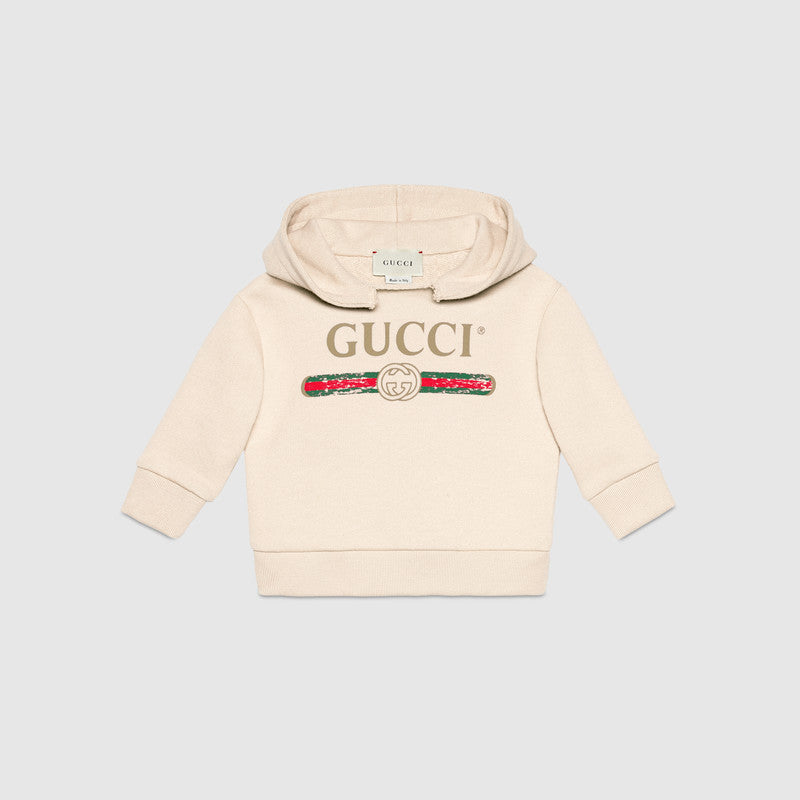 Baby White Logo Cotton Sweatshirt