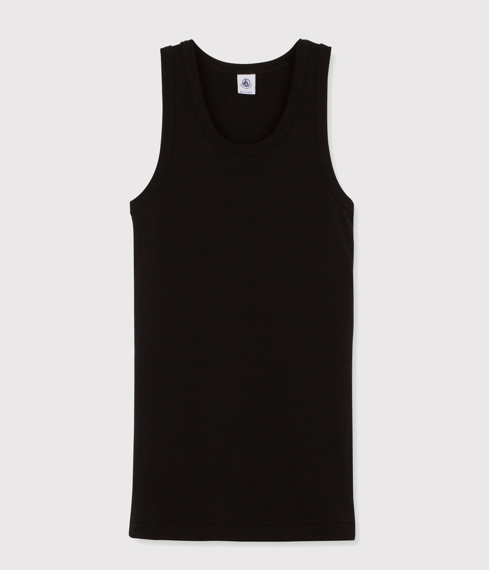 Girls Black Cotton Vest