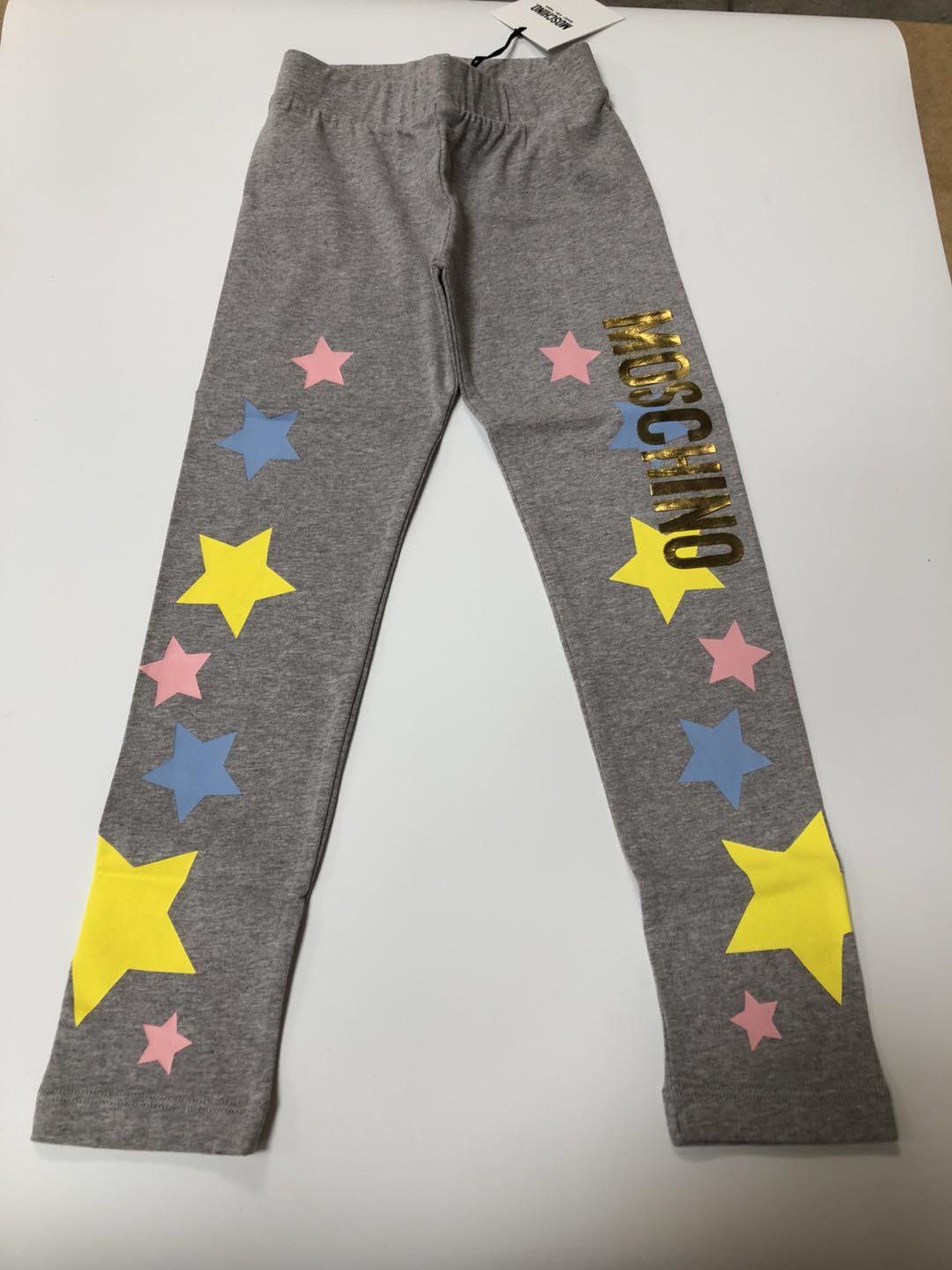 Girls Melange Grey Cotton Leggings