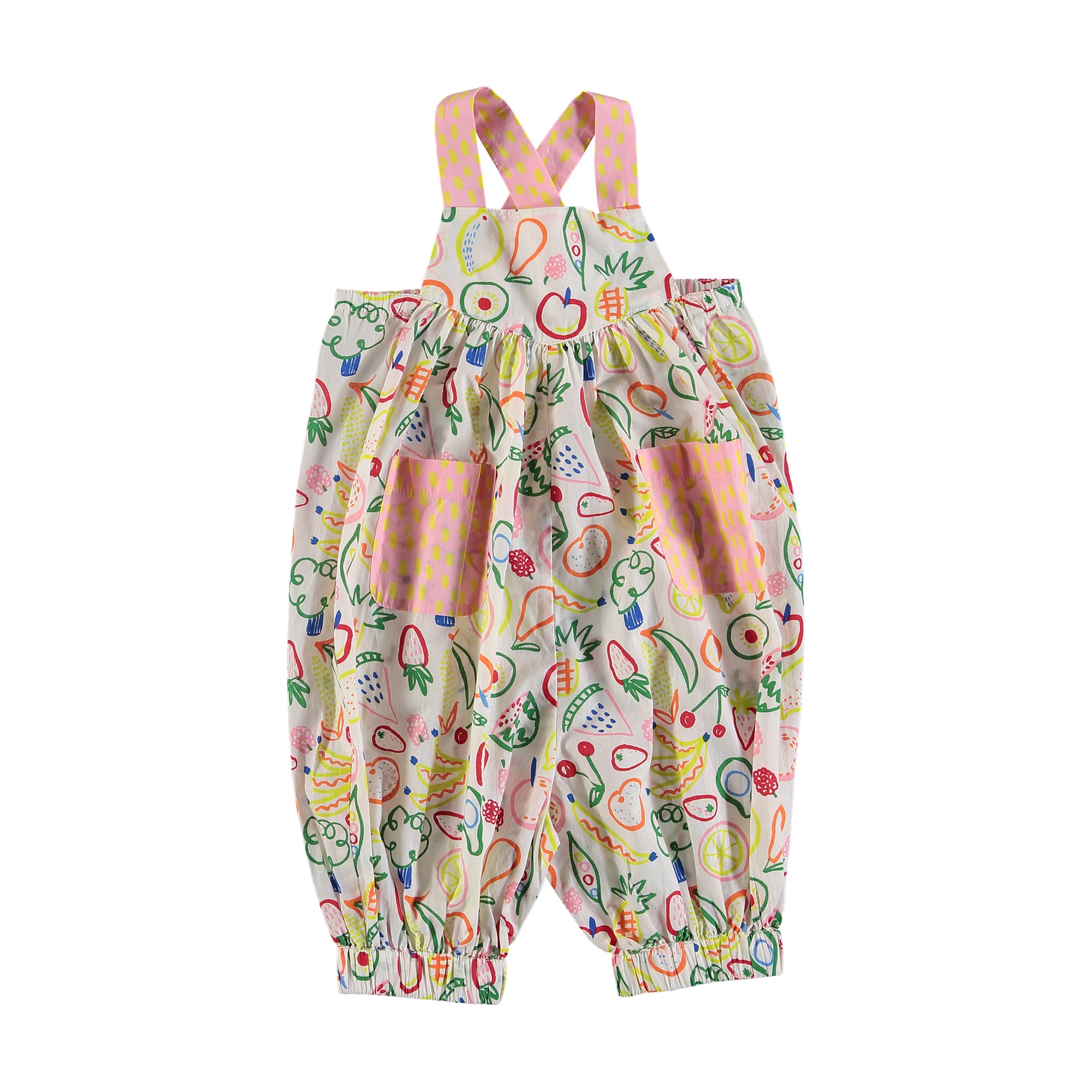 Baby Girls Beige Fruit Rompers