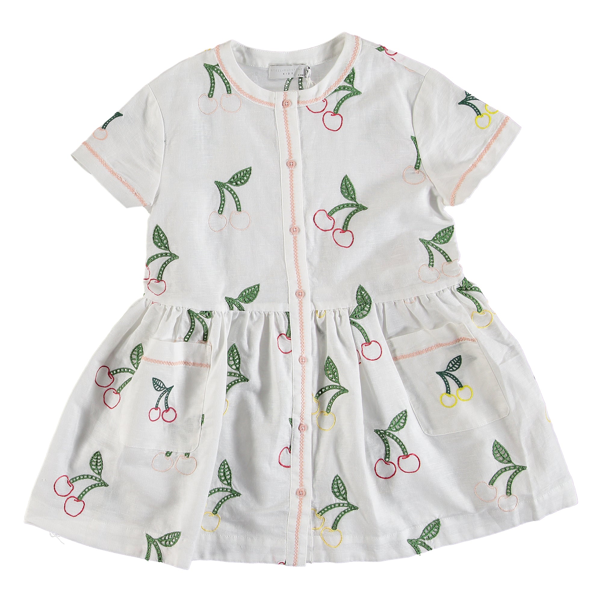 Girls White Cherry Dress