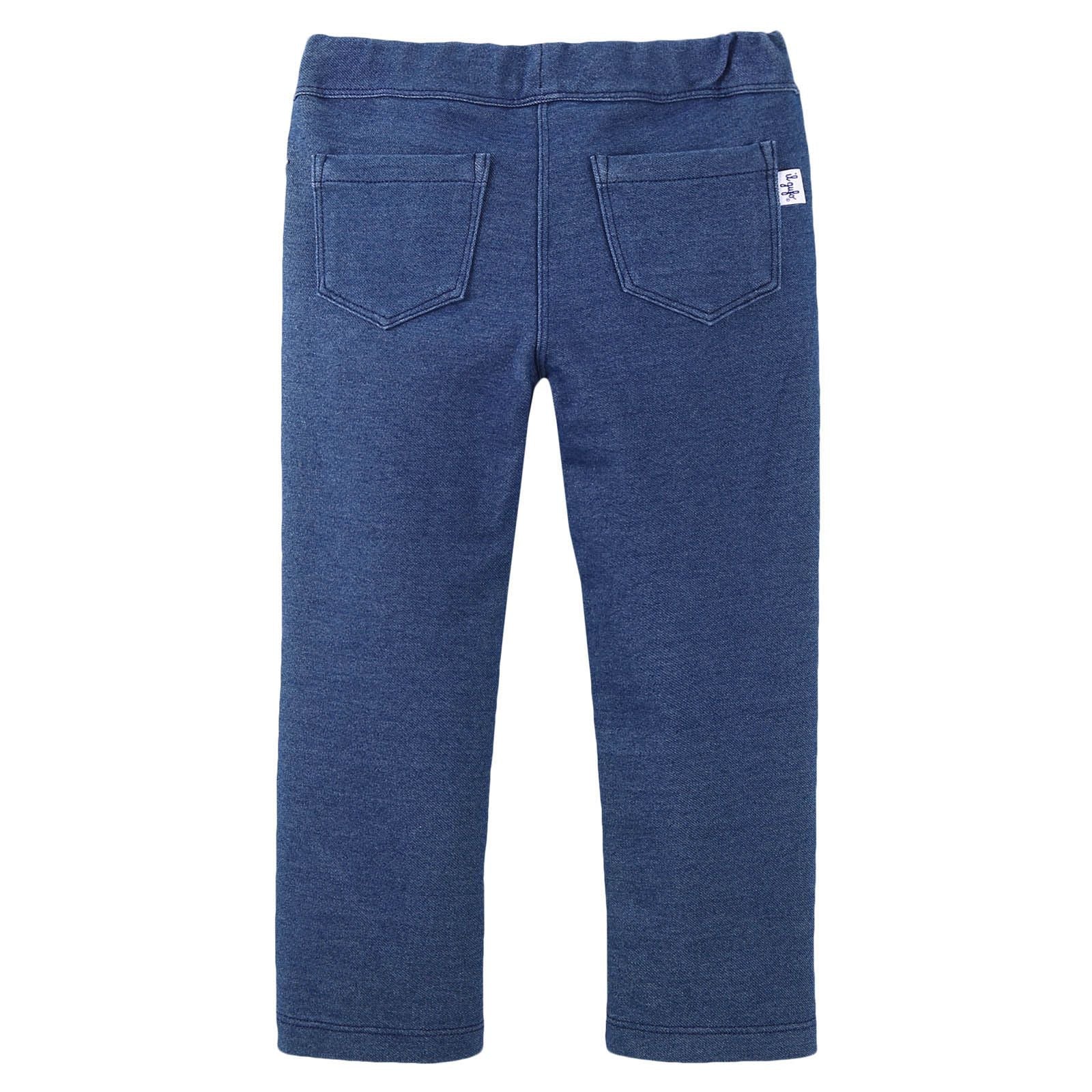 Girls Blue Denim Cotton Jetsey Trousers - CÉMAROSE | Children's Fashion Store - 2