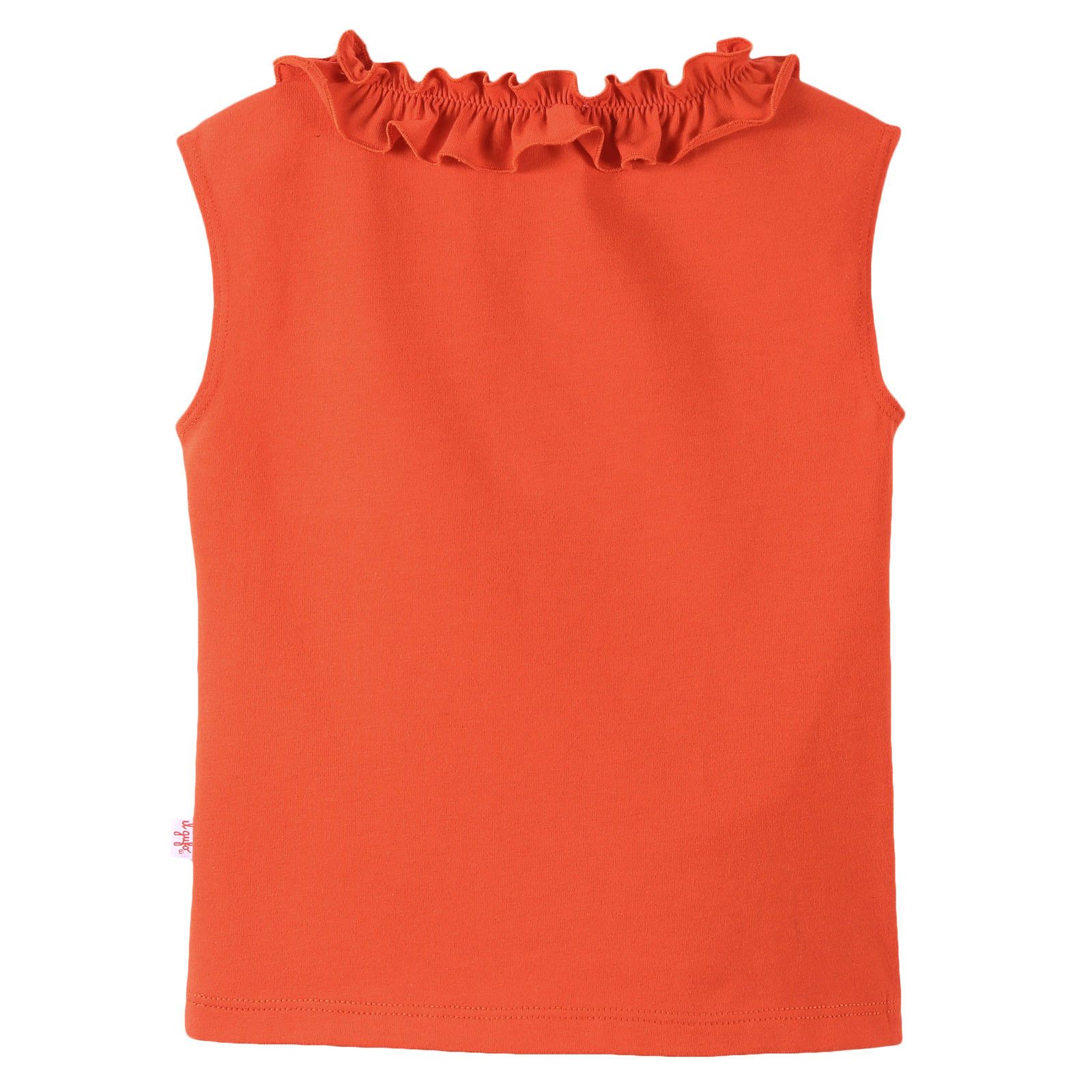 Girls Red Cotton T-Shirt With Lace Collar - CÉMAROSE | Children's Fashion Store - 2