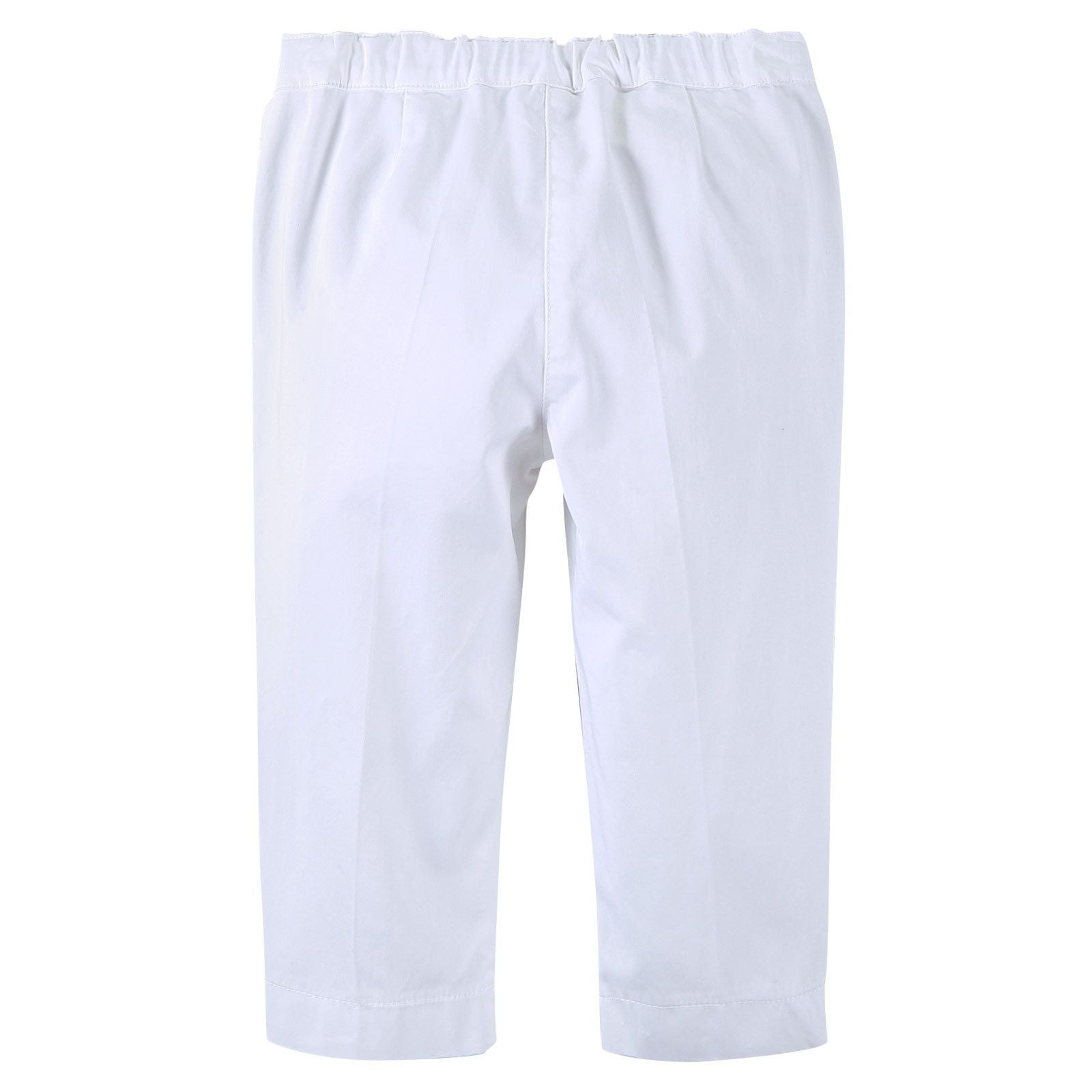 Girls White Cotton Jersey Trousers With Zip-Up Pockets - CÉMAROSE | Children's Fashion Store - 2