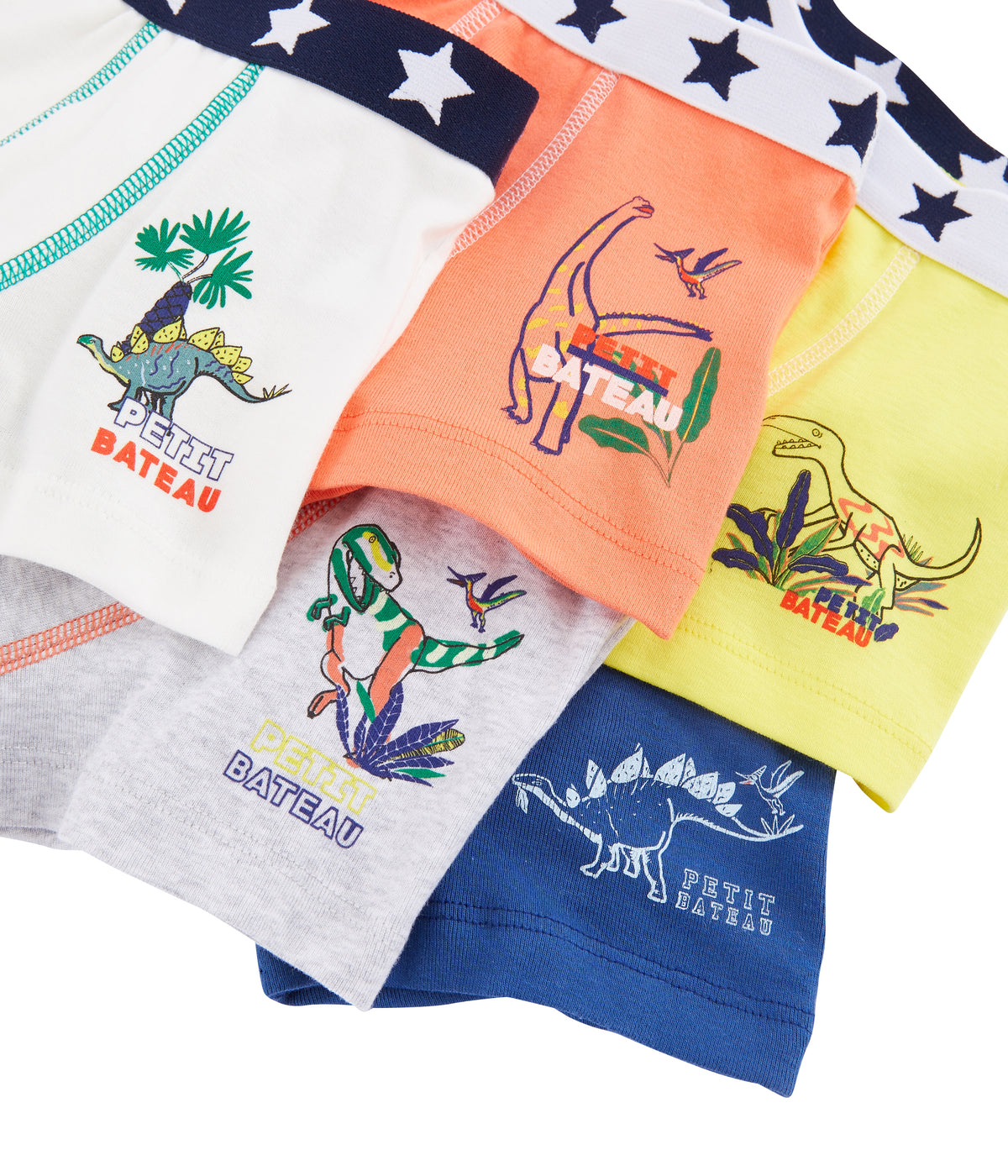 Lot de 5 caleçons en coton multicolore pour garçons