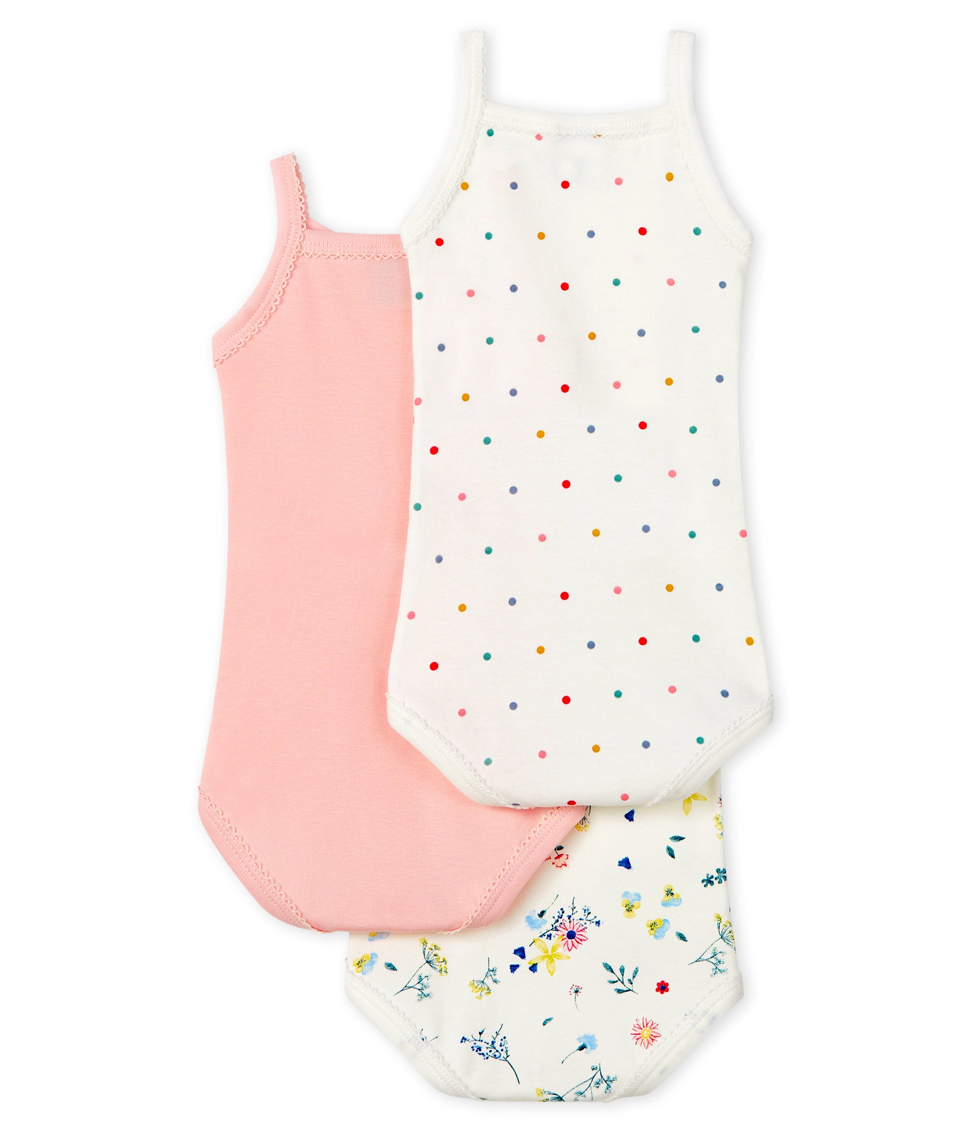 Baby Girls Multicolor Cotton Babysuit Set (3 Pack)