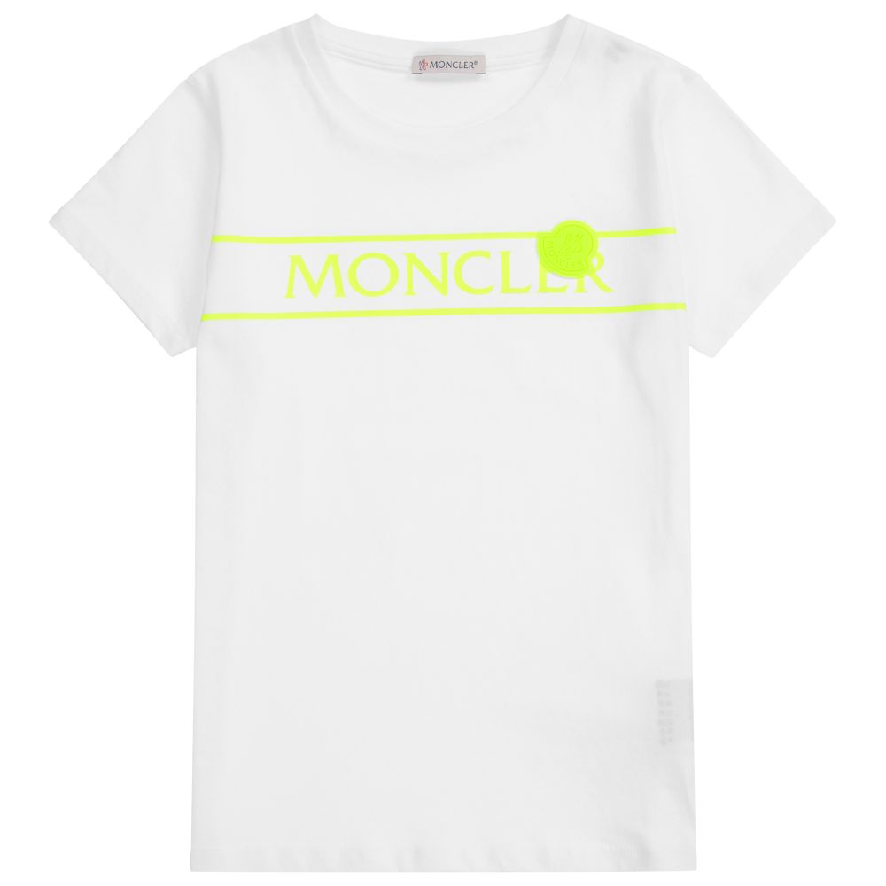 Girls White Logo Cotton T-Shirt