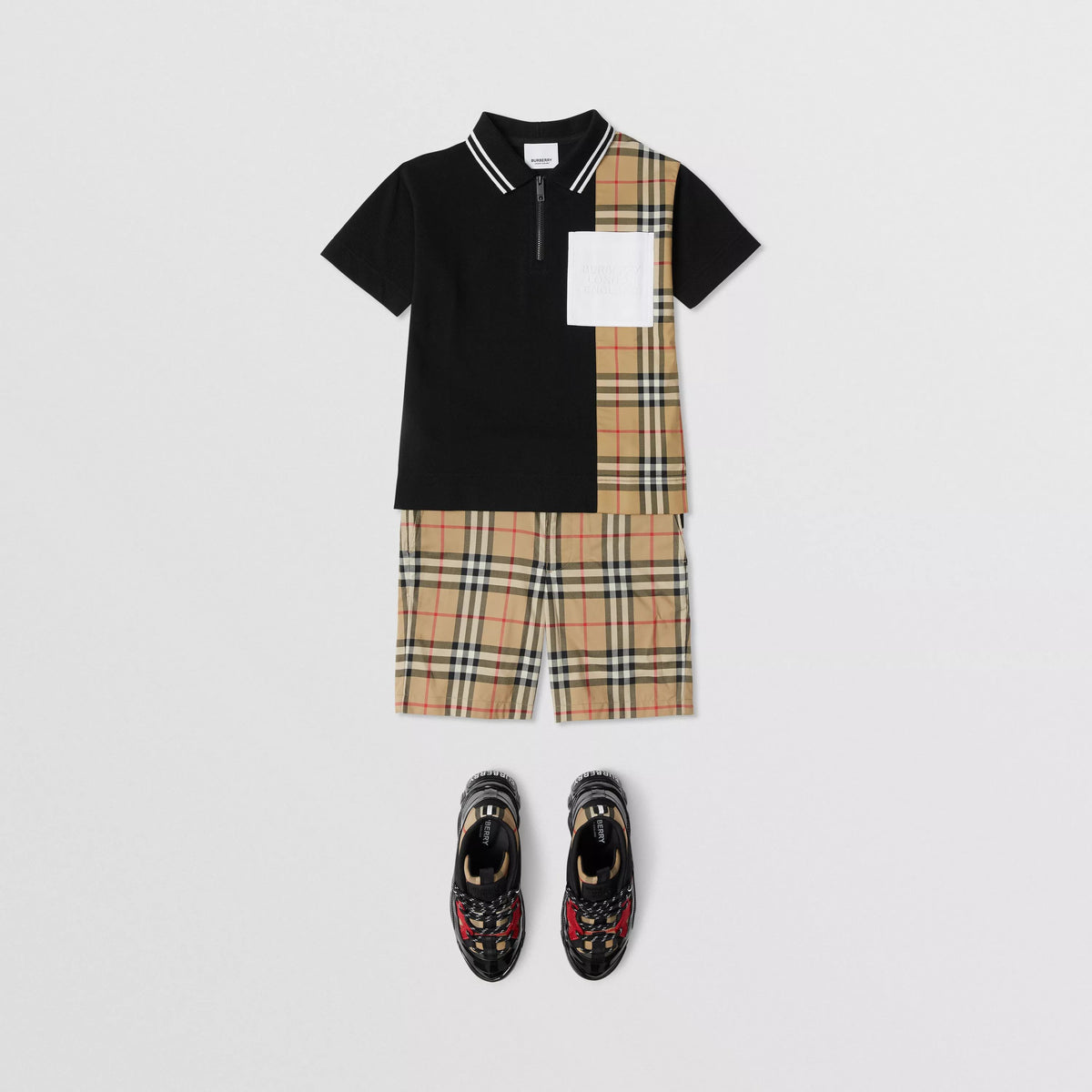 Polo en coton noir pour garçons