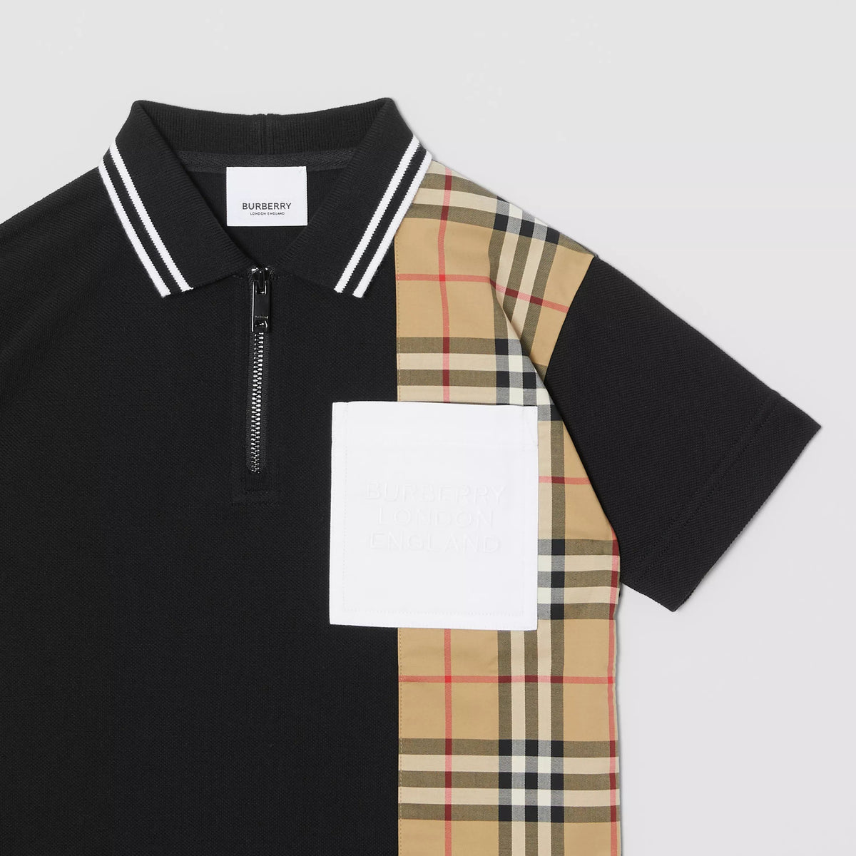 Polo en coton noir pour garçons