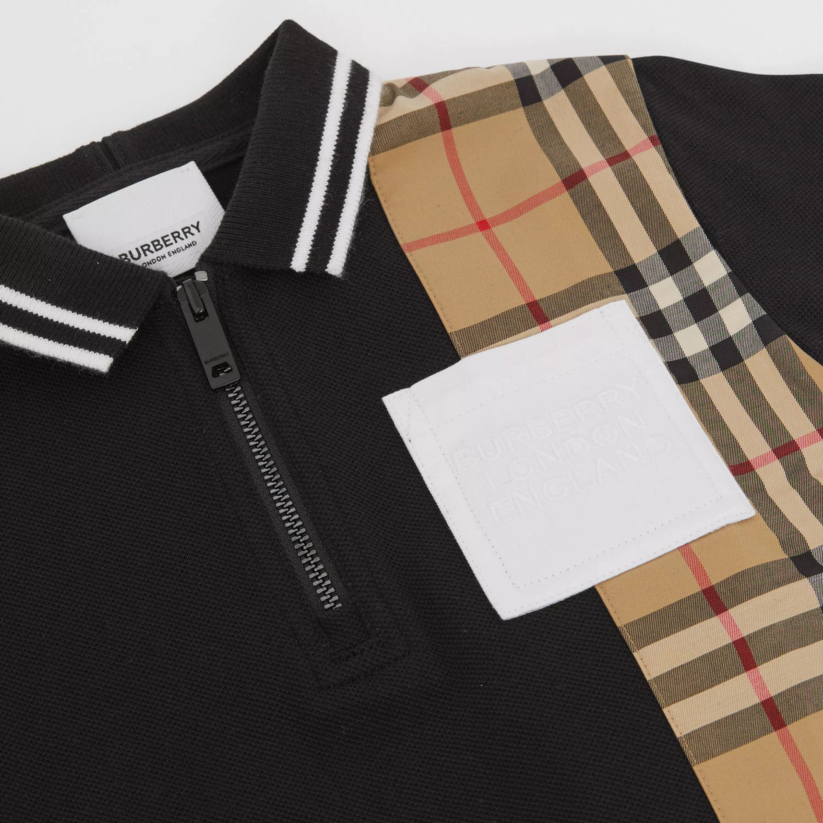 Polo en coton noir pour bébé garçon