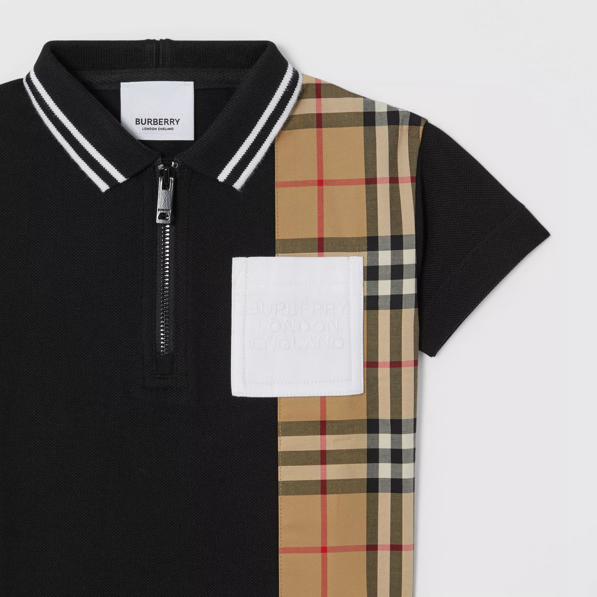 Polo en coton noir pour bébé garçon