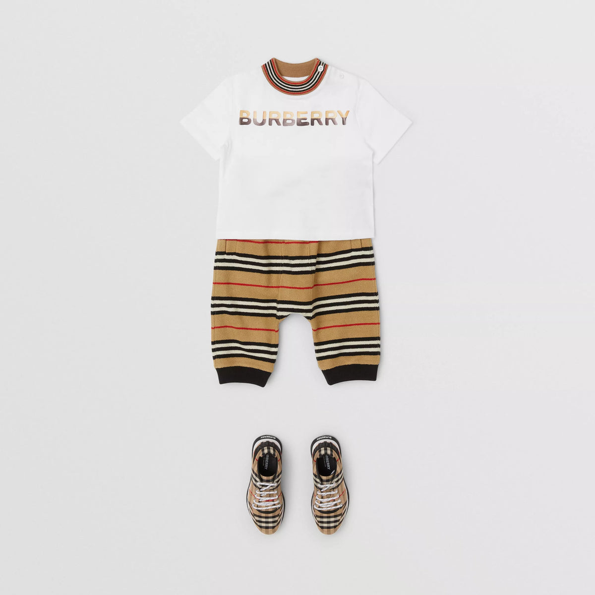 T-shirt en coton blanc à logo pour bébé garçon