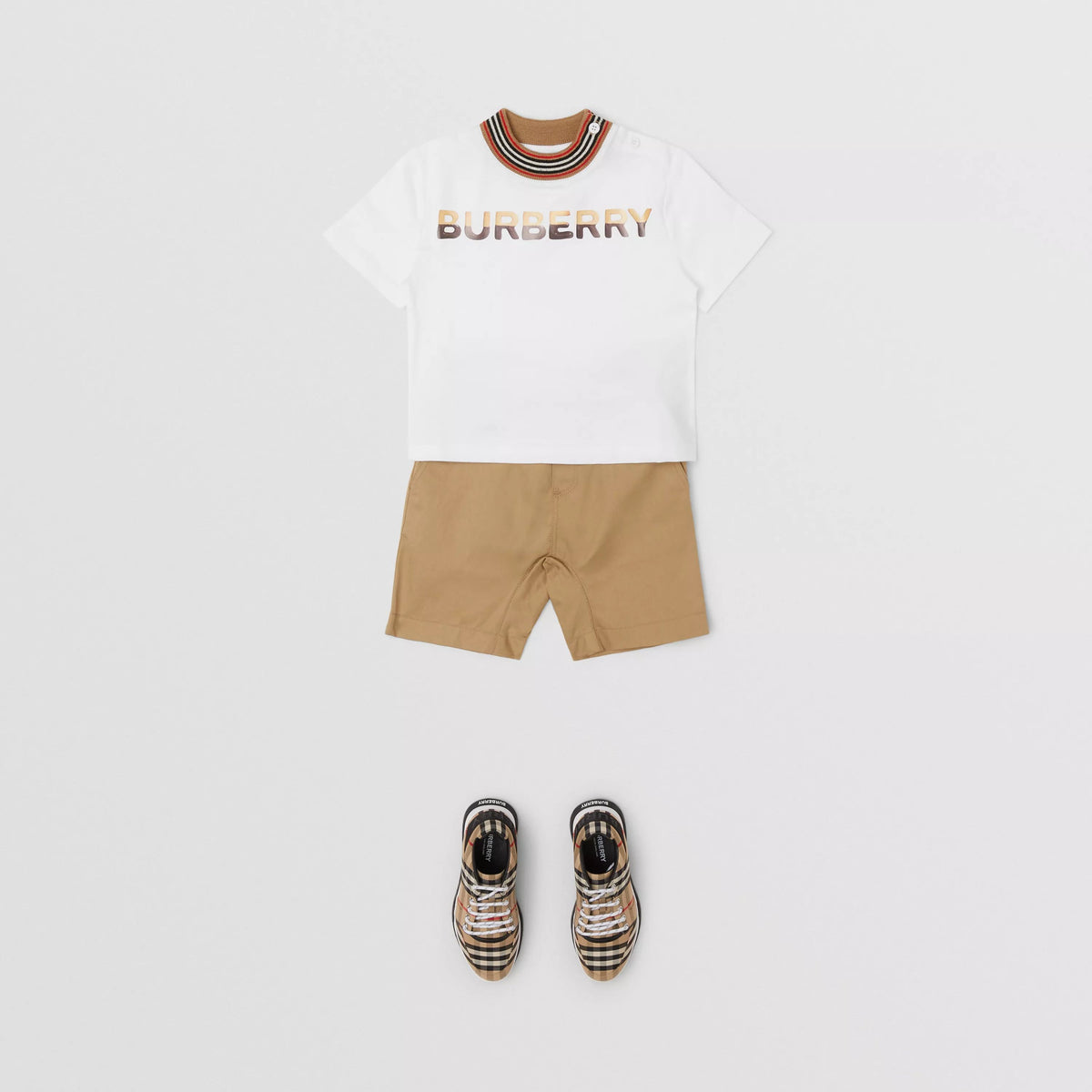 T-shirt en coton blanc à logo pour bébé garçon
