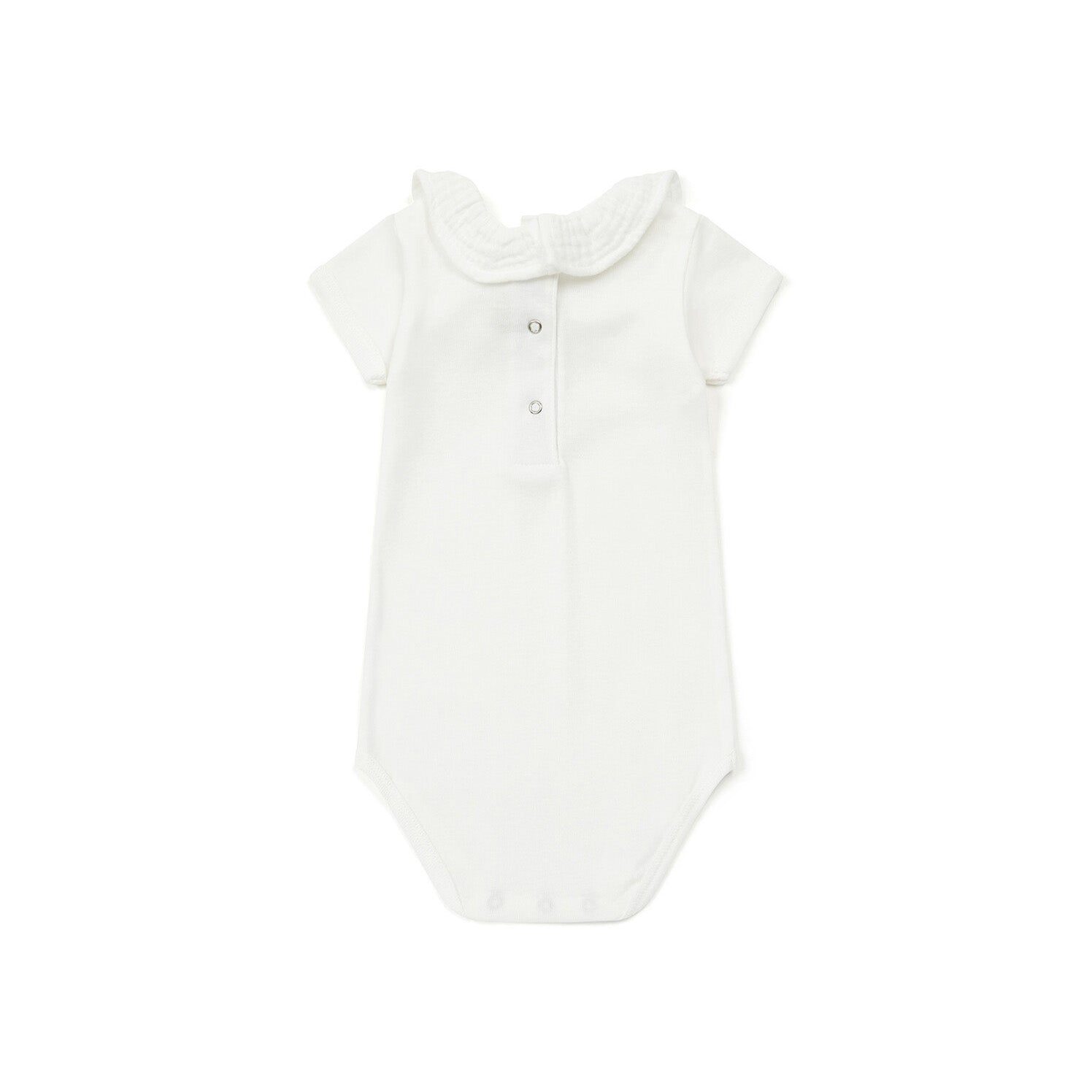 Baby Girls White Cotton Babysuit