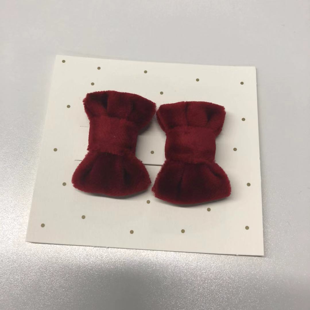 女童酒红色发卡